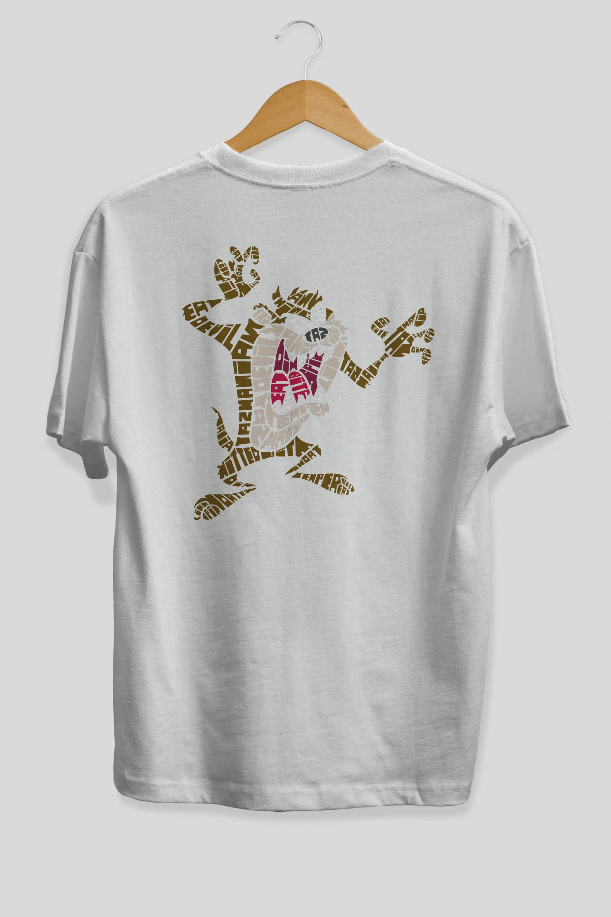 Tazmania Arka Baskılı Oversize t-shirt %100 pamuk Erkek Kadın Unisex
