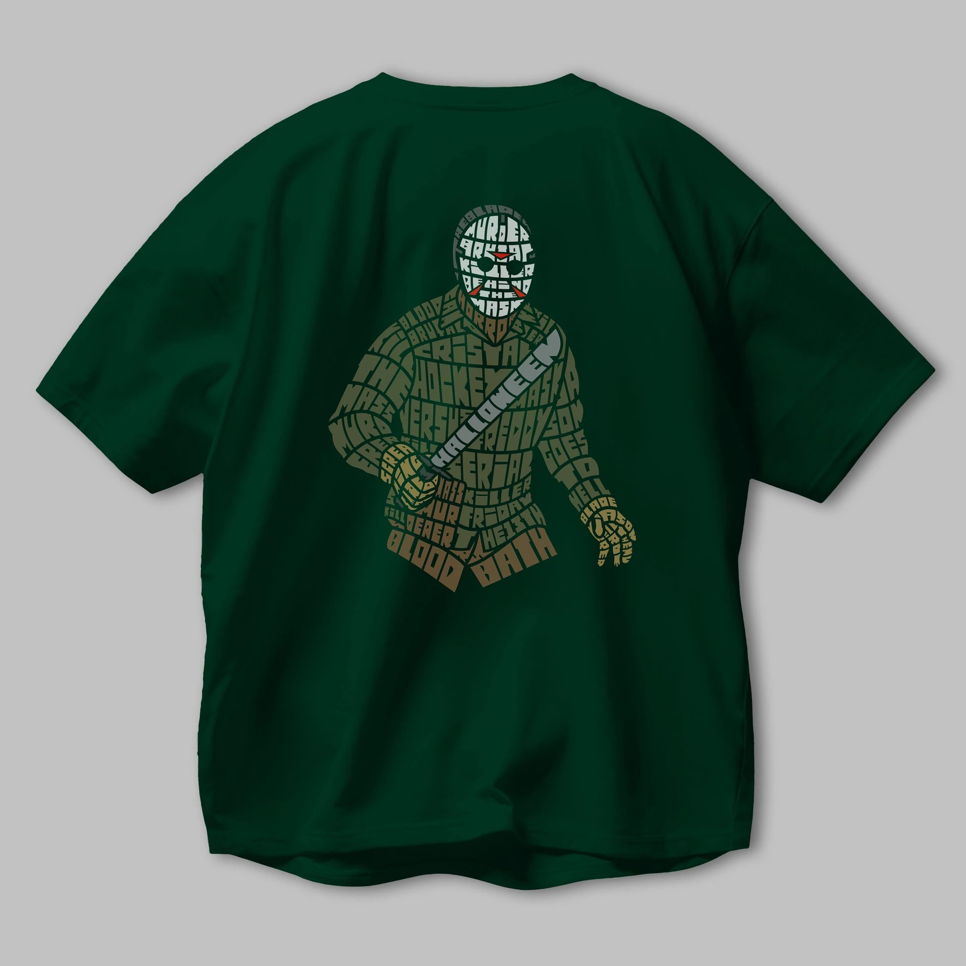Jason Arka Baskılı Oversize t-shirt %100 pamuk Erkek Kadın Unisex