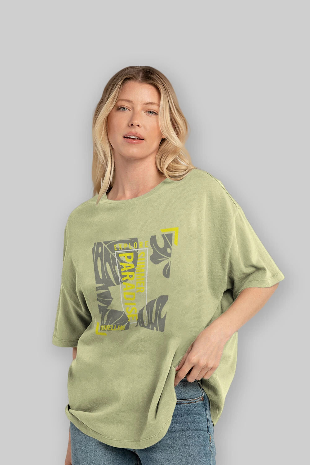 Explore Summer Ön Baskılı Oversize t-shirt Erkek Kadın Unisex
