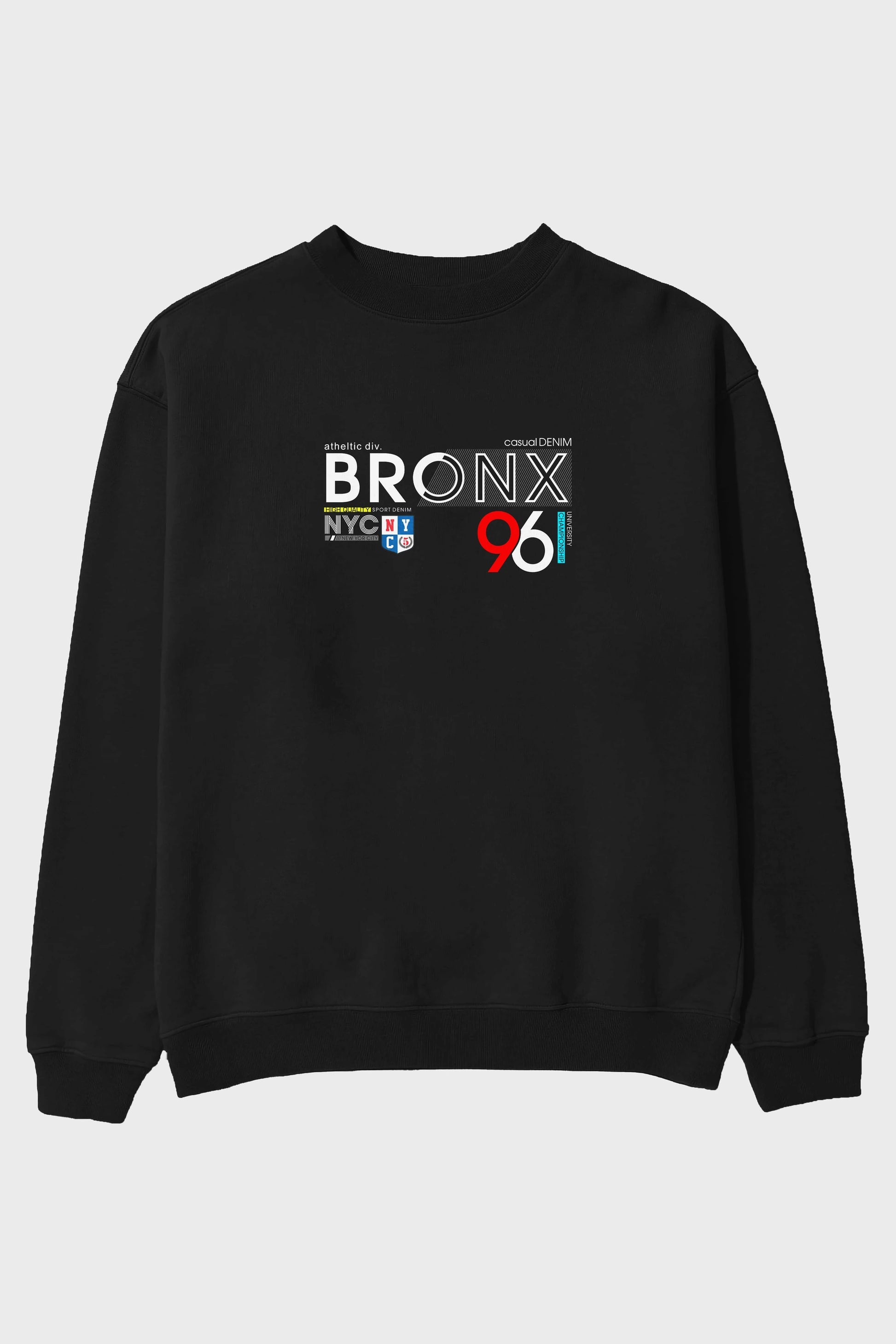 Bronx 96 Ön Baskılı Oversize Sweatshirt Erkek Kadın Unisex
