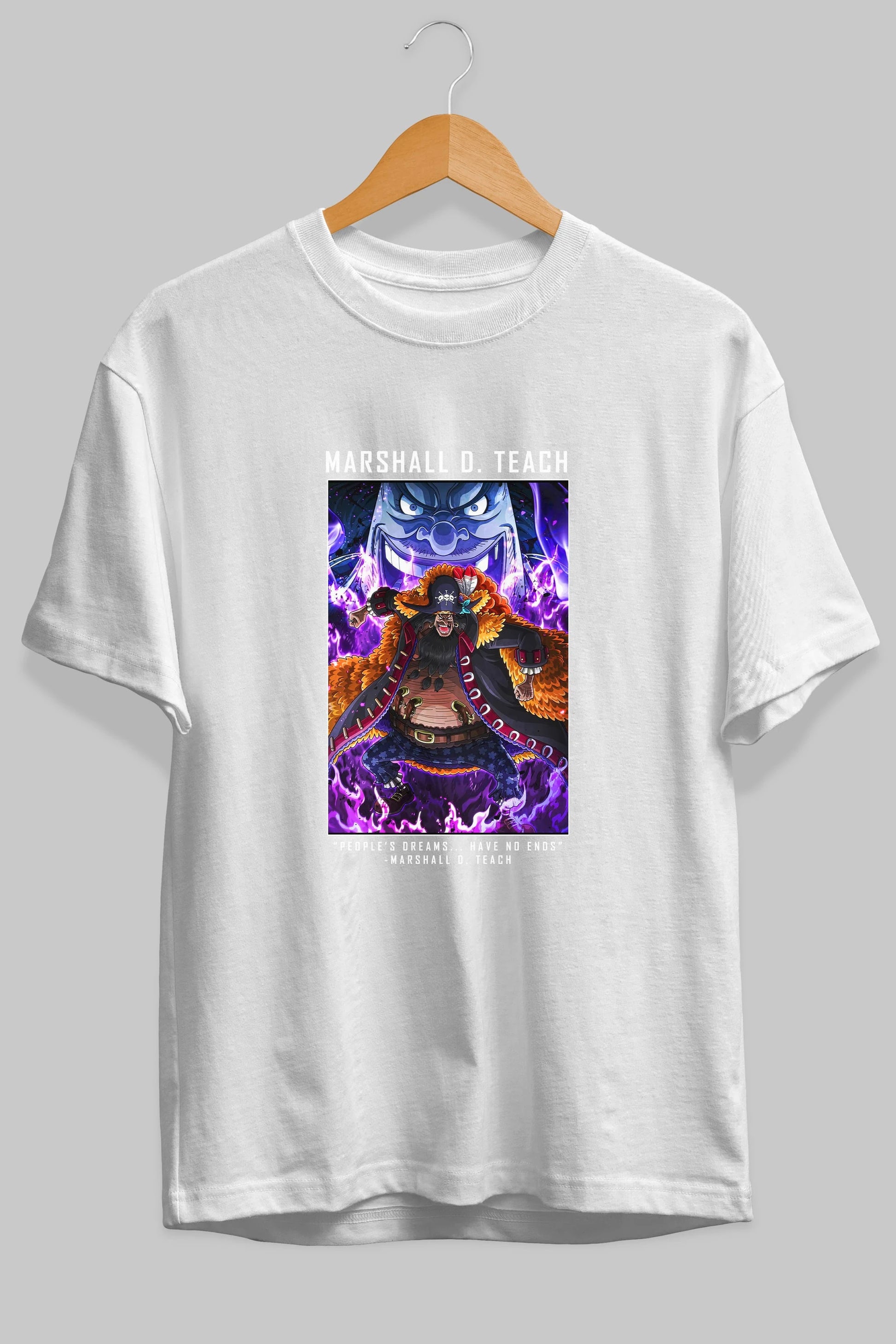 Blackbeard Anime Ön Baskılı Oversize t-shirt Erkek Kadın Unisex