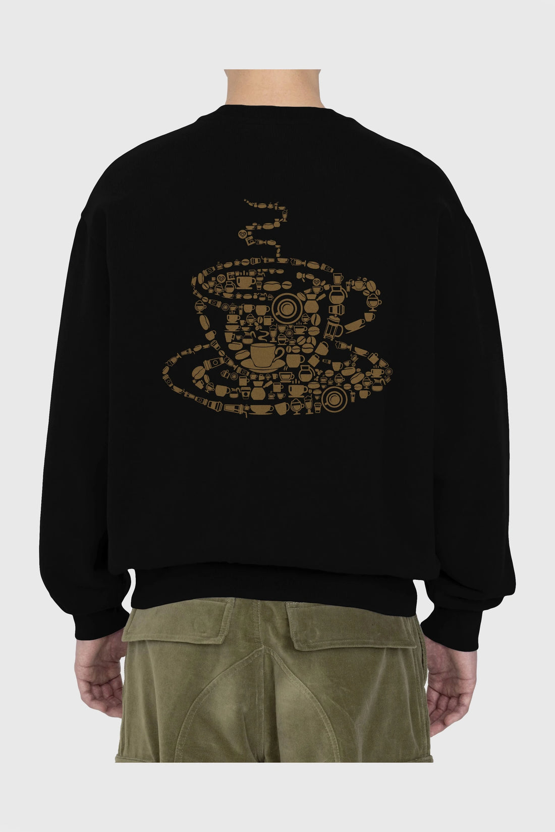 Coffee Arka Baskılı Oversize Sweatshirt Erkek Kadın Unisex