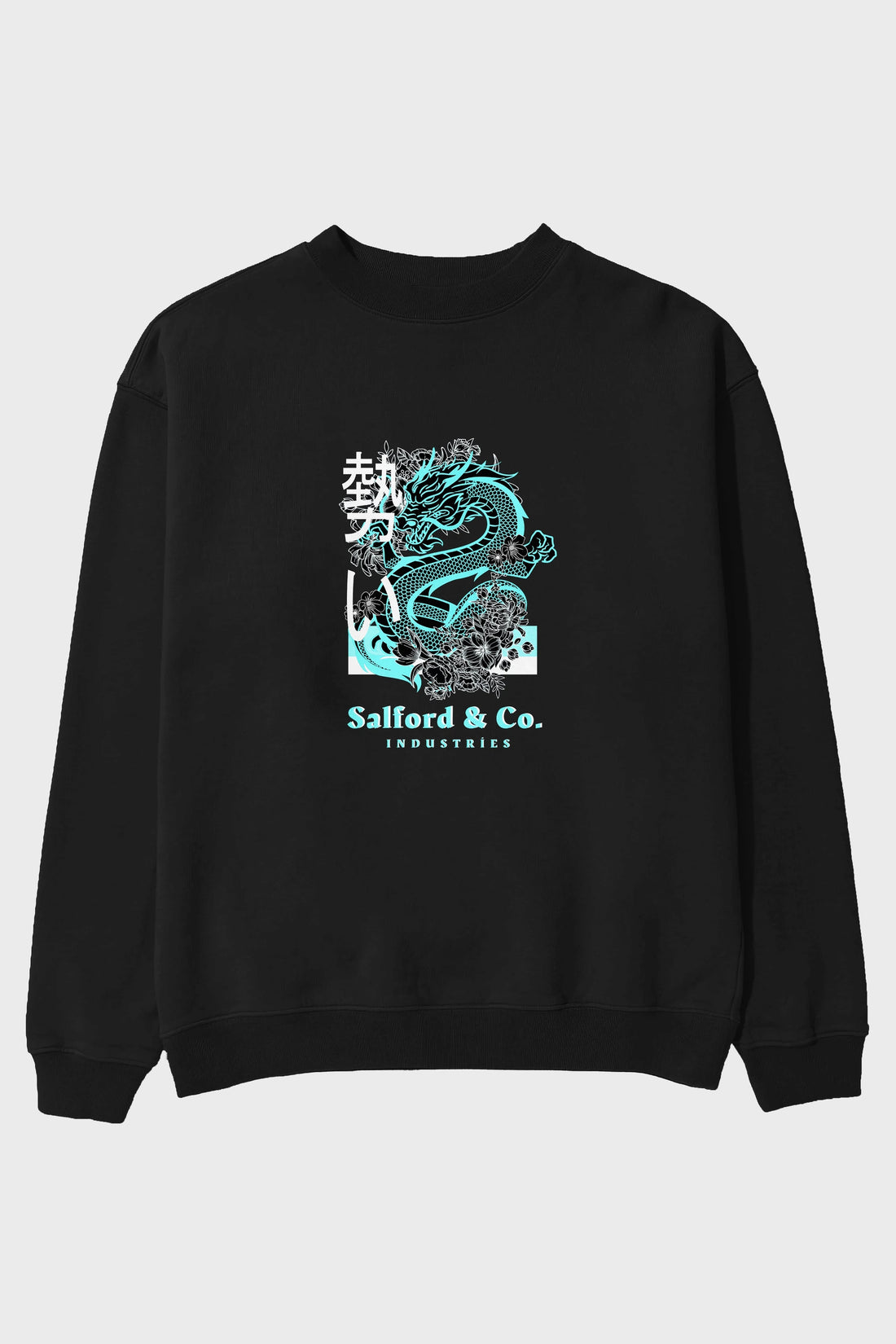 Dragon Ön Baskılı Oversize Sweatshirt Erkek Kadın Unisex