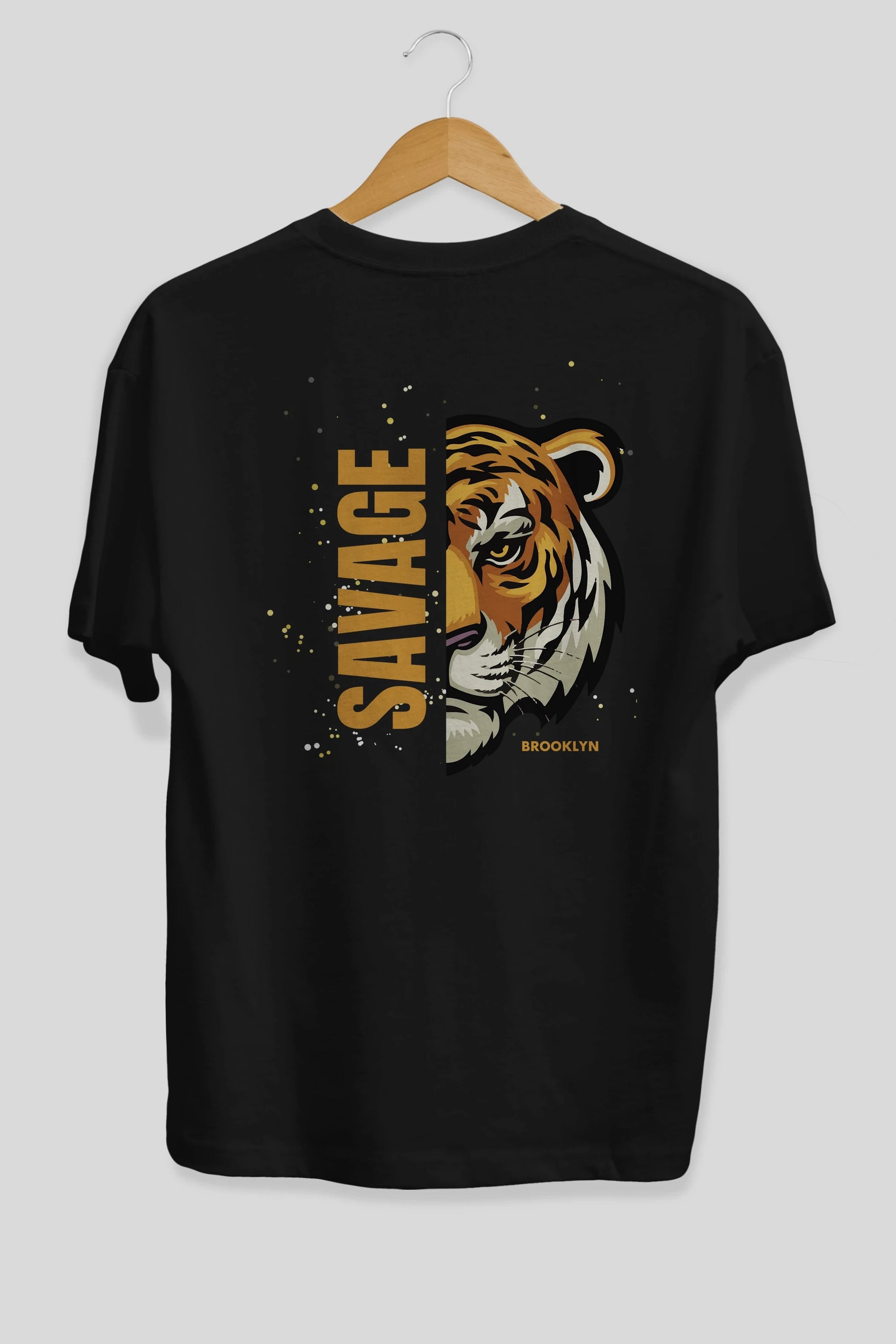 Savage Brooklyn Yazılı Arka Baskılı Oversize t-shirt Erkek Kadın Unisex