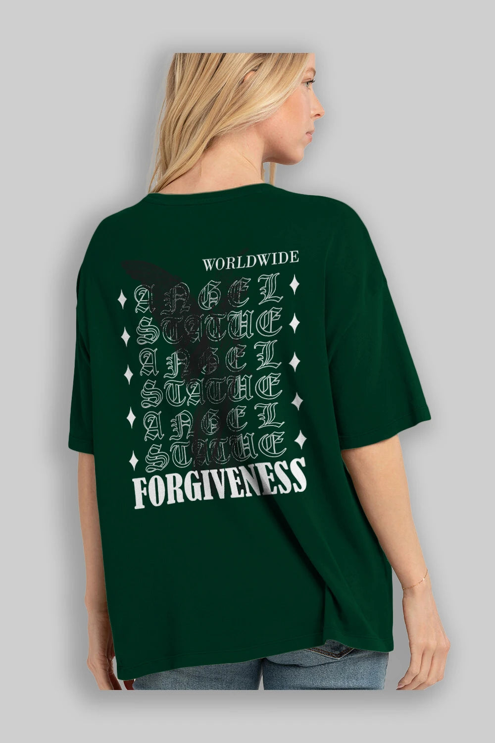 Angel Forgiveness Arka Baskılı Oversize t-shirt Erkek Kadın Unisex
