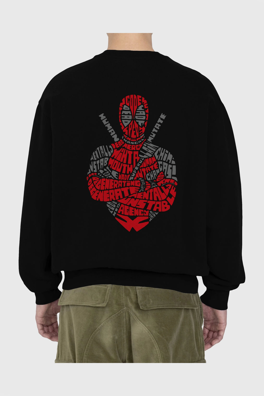 Deadpool (16) Arka Baskılı Oversize Sweatshirt Erkek Kadın Unisex
