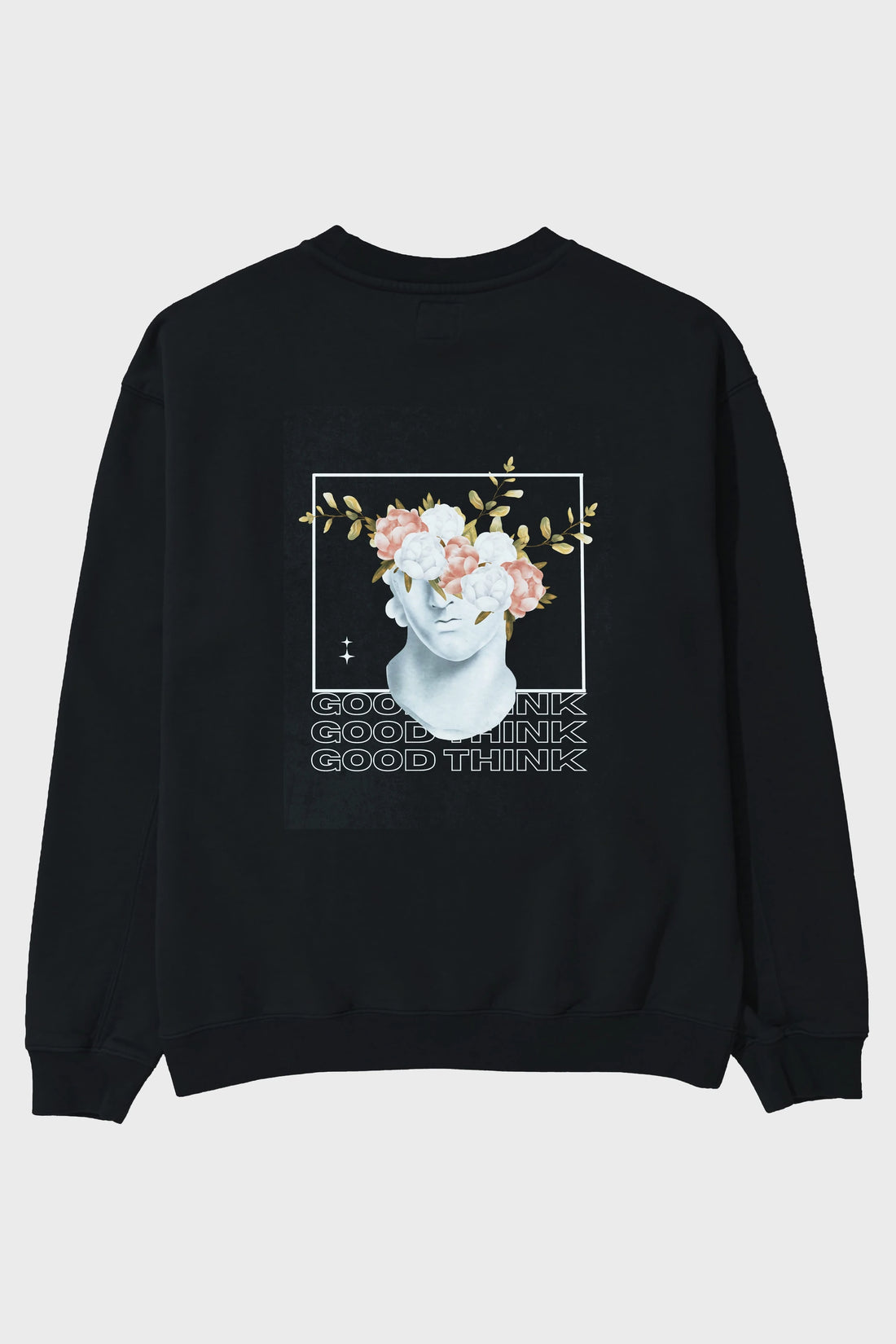Good Think Yazılı Arka Baskılı Oversize Sweatshirt Erkek Kadın Unisex