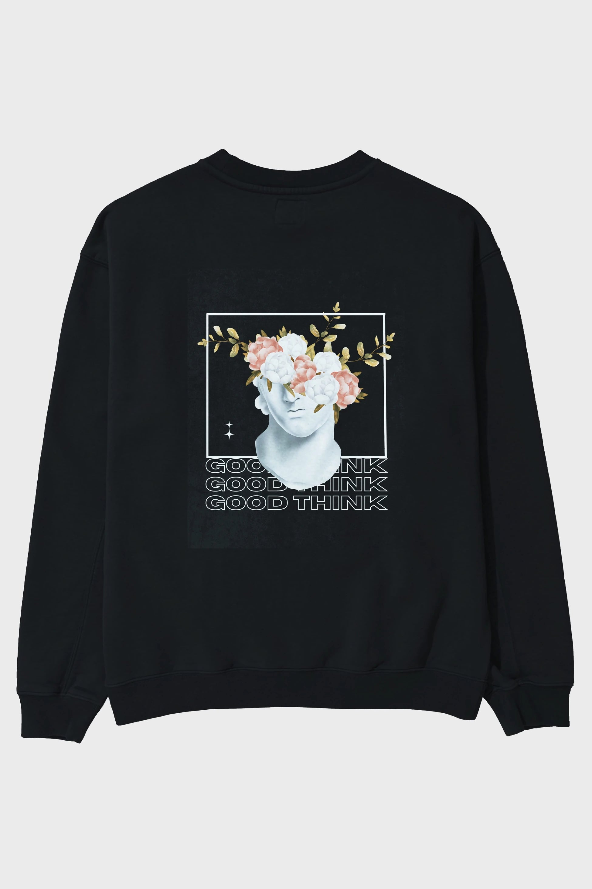 Good Think Yazılı Arka Baskılı Oversize Sweatshirt Erkek Kadın Unisex