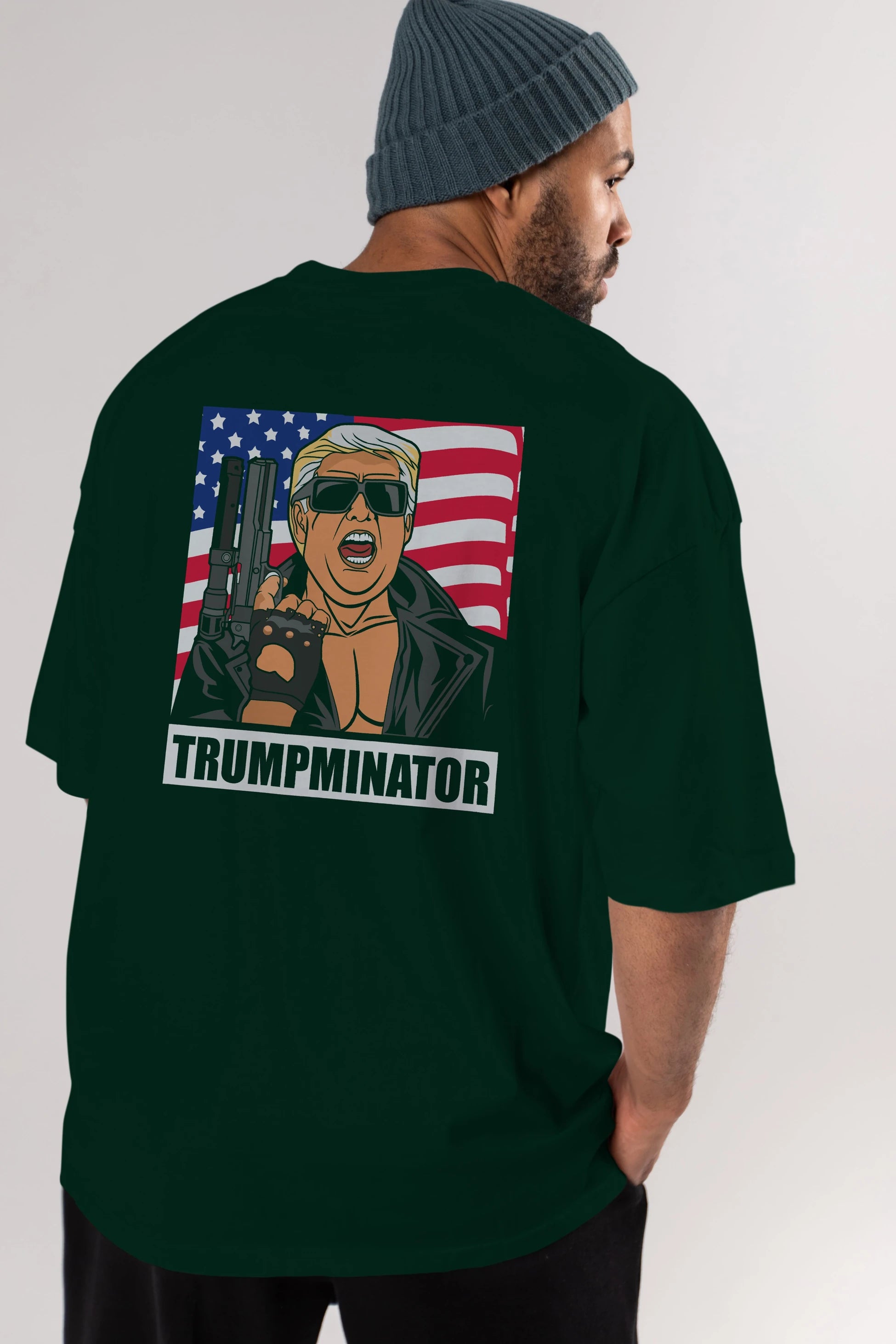Trumpminator Arka Baskılı Oversize t-shirt Erkek Kadın Unisex %100 Pamuk tişort