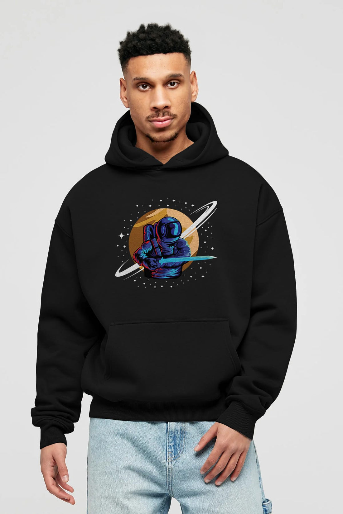 Astro Knight Ön Baskılı Hoodie Oversize Kapüşonlu Sweatshirt Erkek Kadın Unisex