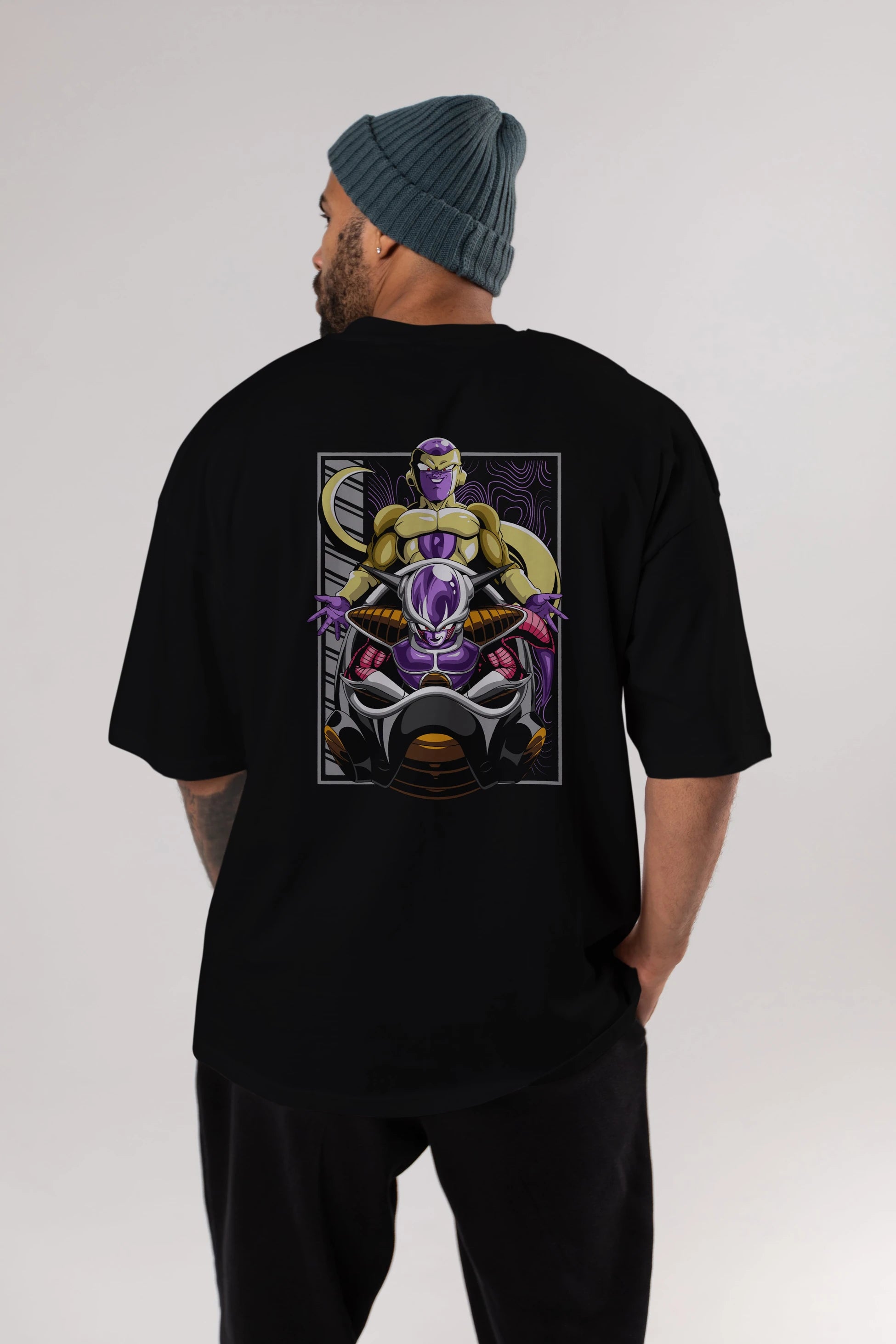 DragonBall Freezer Anime Arka Baskılı Oversize t-shirt Erkek Kadın Unisex
