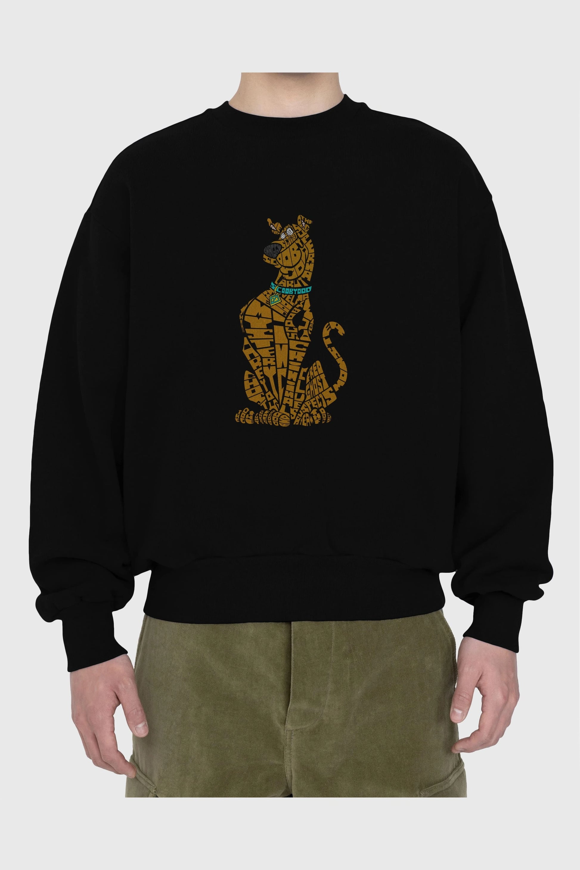 Scooby Doo Ön Baskılı Oversize Sweatshirt Erkek Kadın Unisex