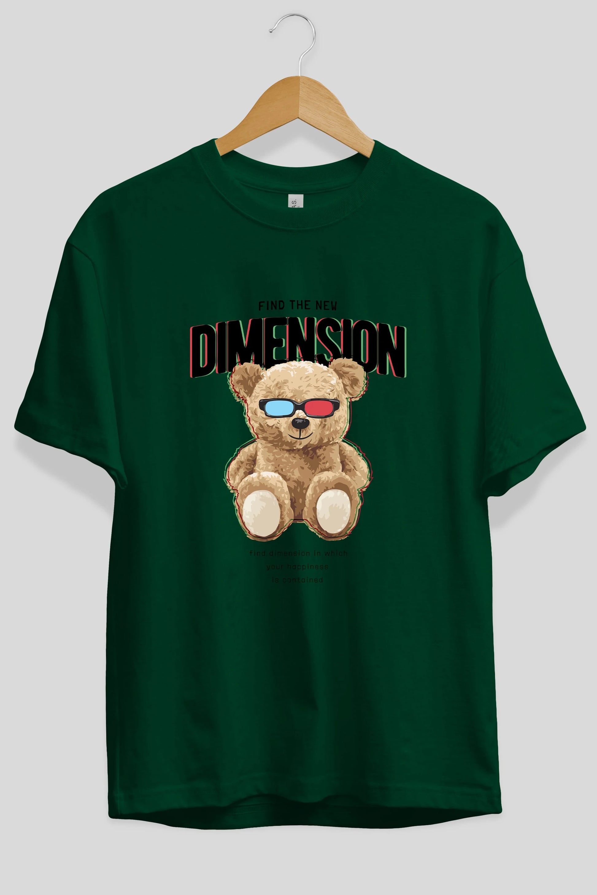 Teddy Bear Dimension Ön Baskılı Oversize t-shirt Erkek Kadın Unisex %100 Pamuk