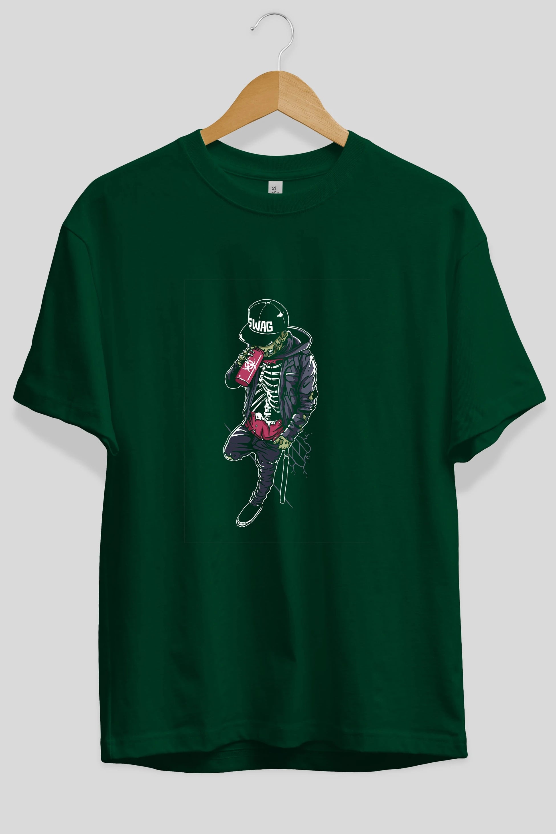 Zombie Swag Ön Baskılı Oversize t-shirt Erkek Kadın Unisex %100 Pamuk tişort