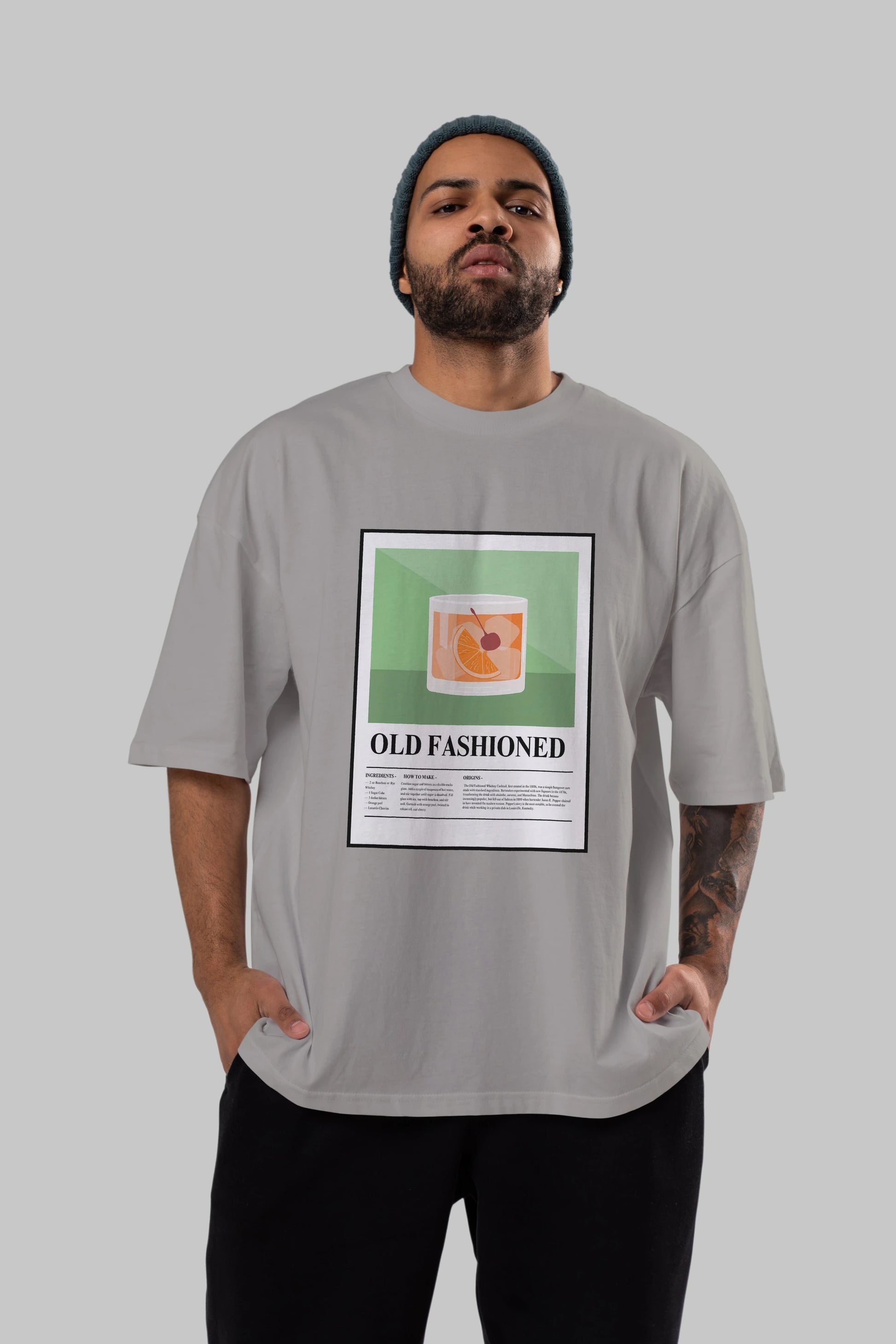 Old Fashioned Ön Baskılı Oversize t-shirt Erkek Kadın Unisex %100 Pamuk Bisiklet Yaka tişort