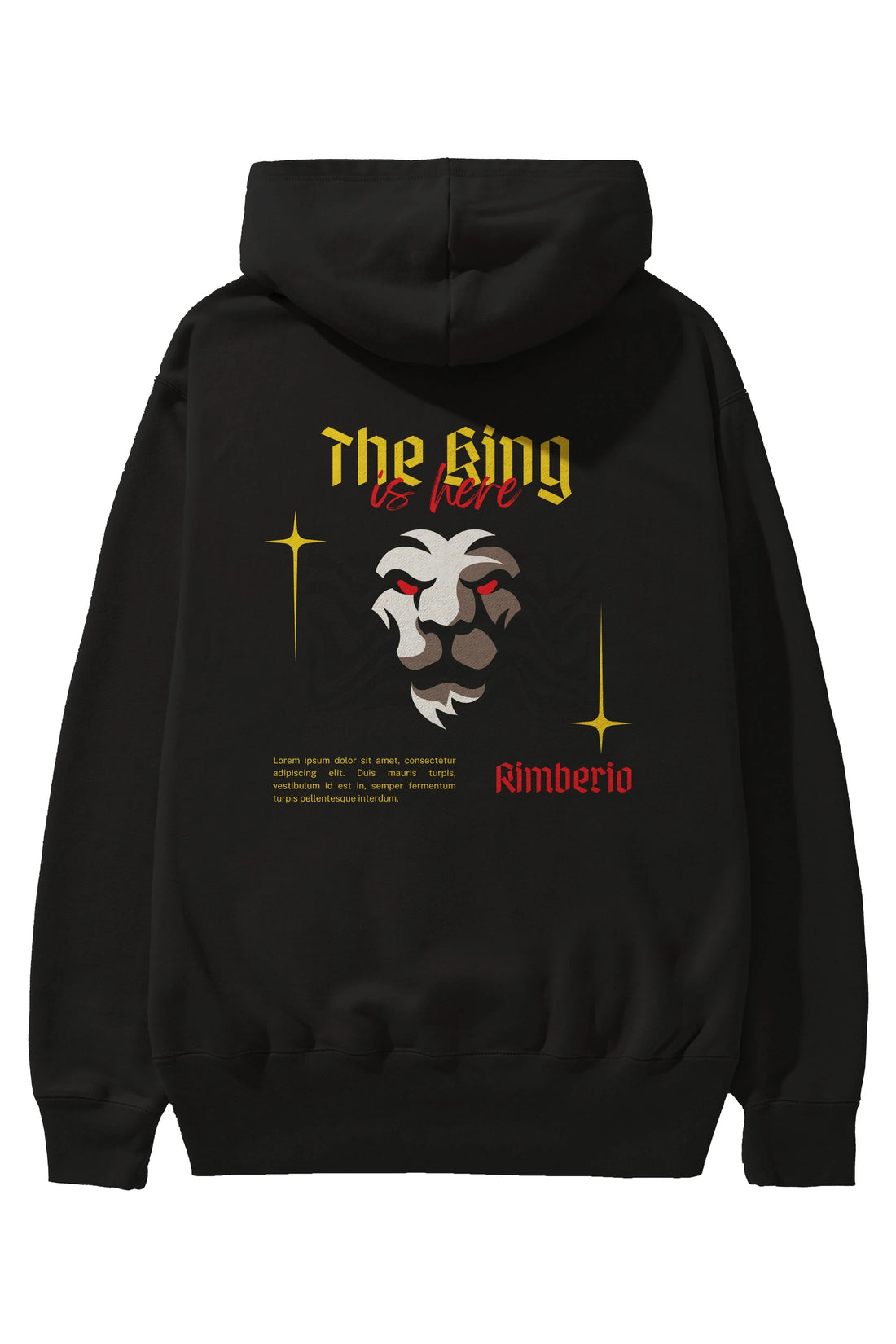 The King is Here Yazılı Arka Baskılı Oversize Hoodie Kapüşonlu Sweatshirt Erkek Kadın Unisex