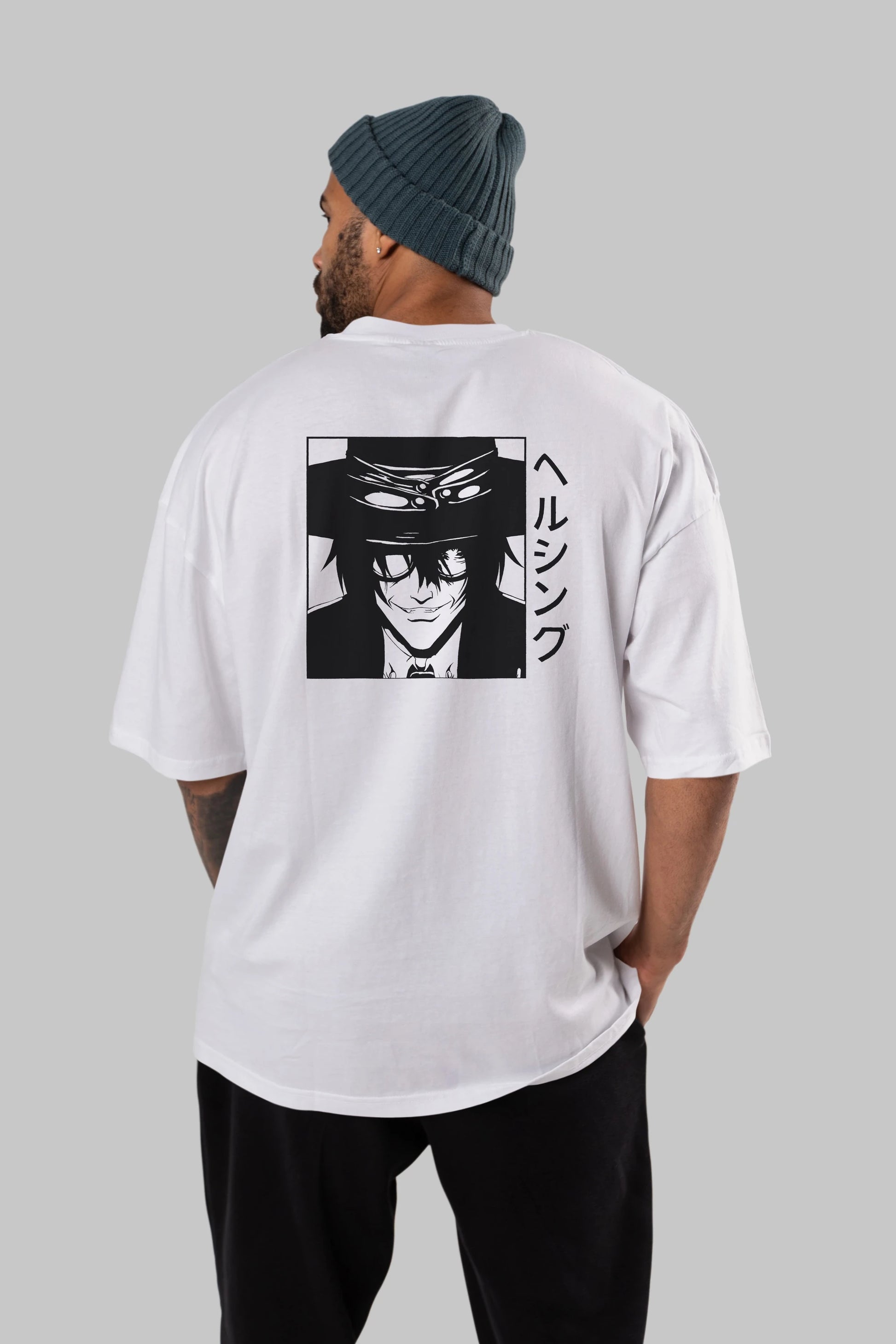 Alucard 1 Anime Arka Baskılı Oversize t-shirt Erkek Kadın Unisex