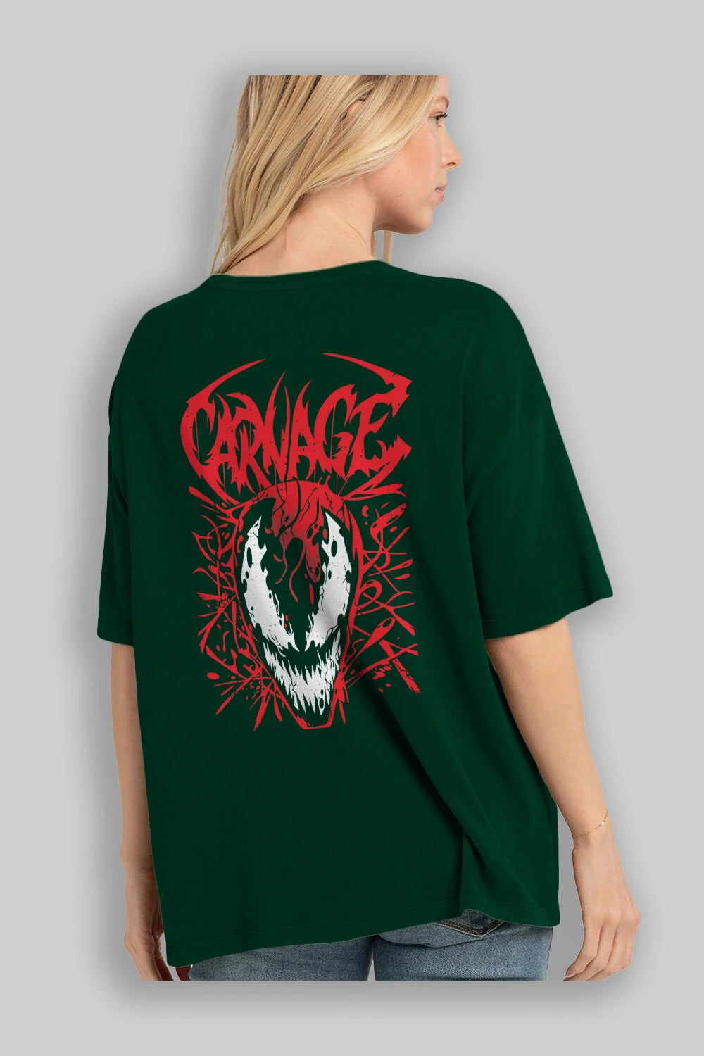 Venom (22) Arka Baskılı Oversize t-shirt Erkek Kadın Unisex %100 Pamuk Bisiklet Yaka tişort