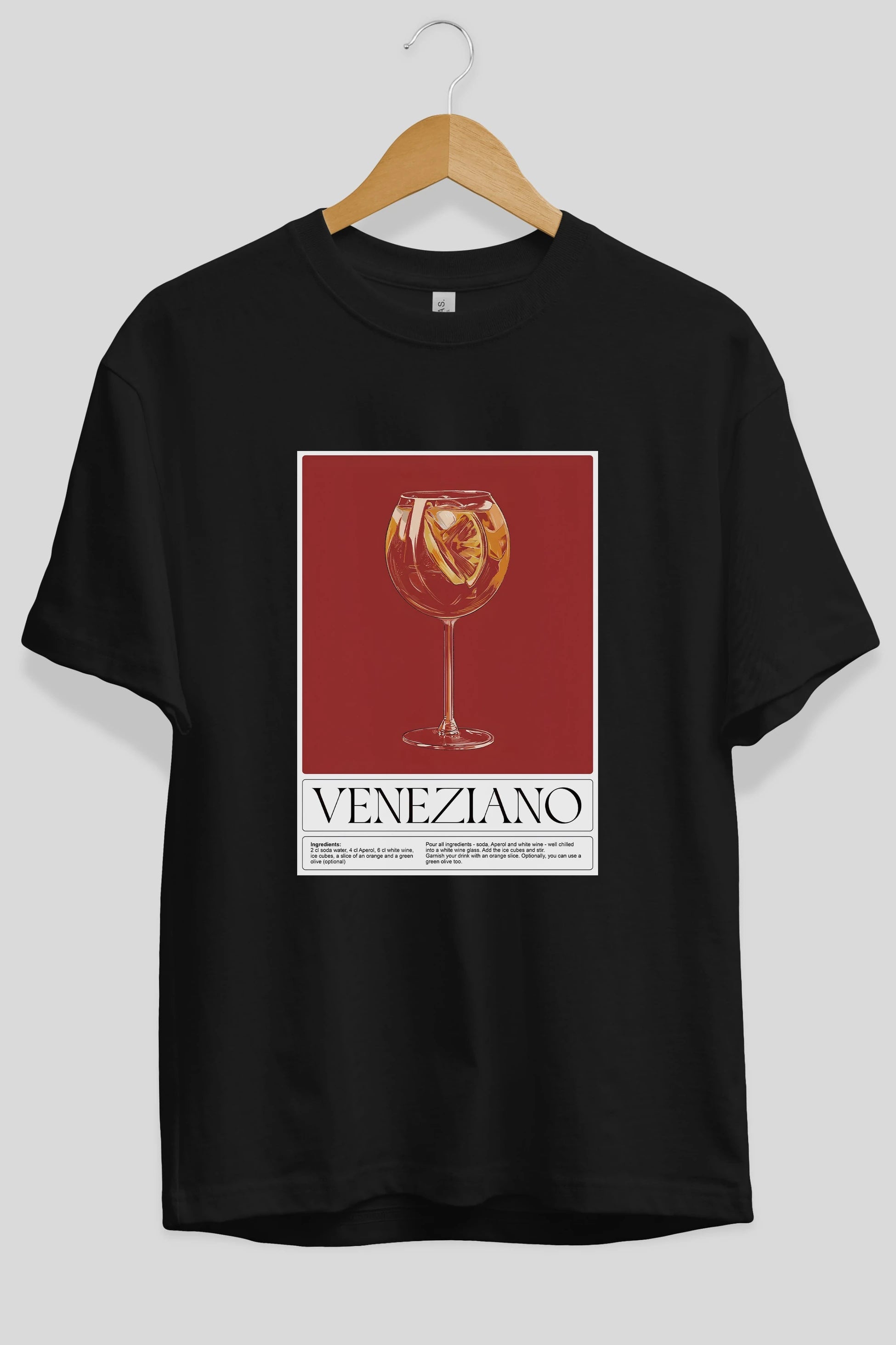 Veneziano Ön Baskılı Oversize t-shirt Erkek Kadın Unisex %100 Pamuk Bisiklet Yaka tişort