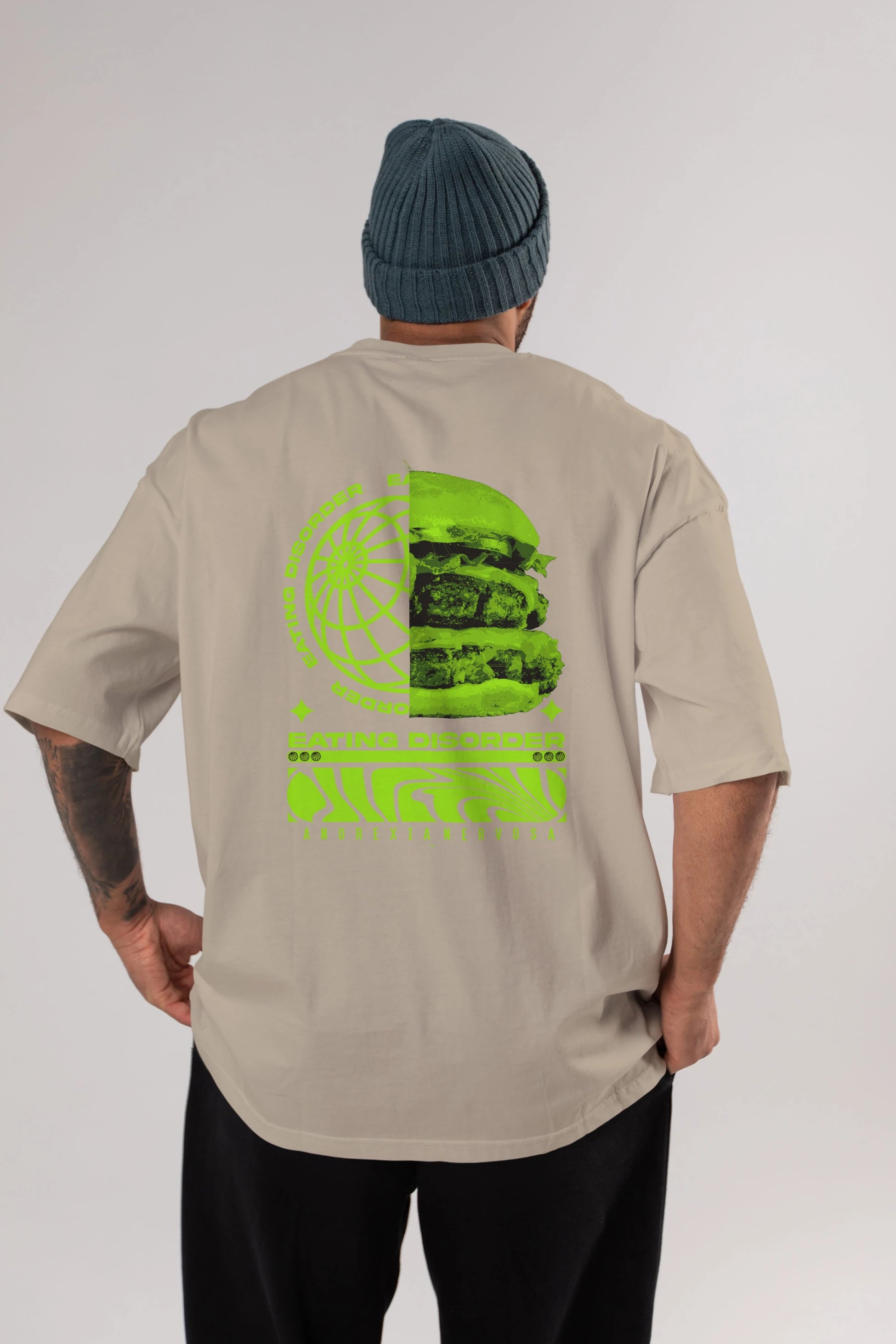 Eating Disorder Arka Baskılı Oversize t-shirt Erkek Kadın Unisex