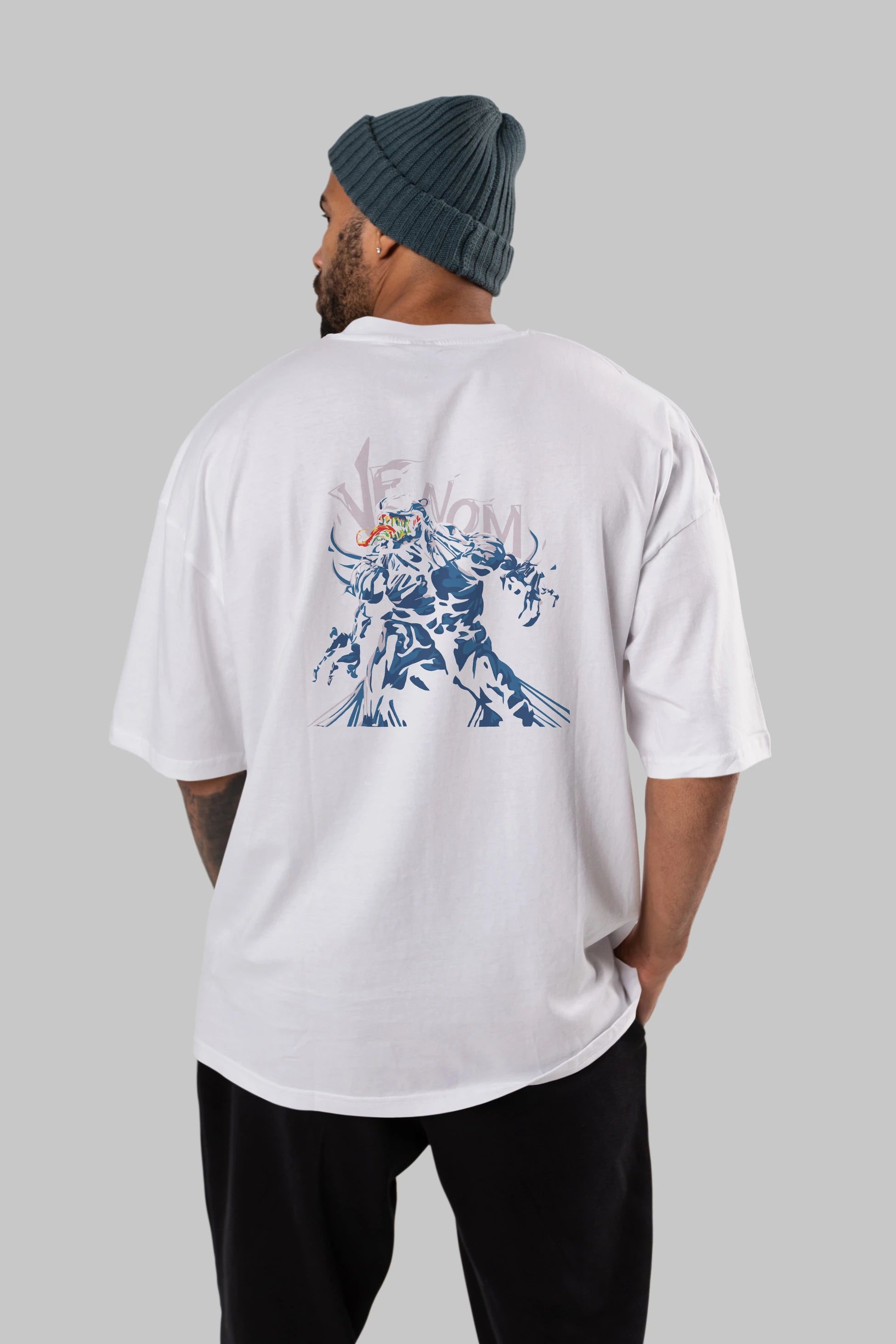 Venom (8) Arka Baskılı Oversize t-shirt Erkek Kadın Unisex %100 Pamuk Bisiklet Yaka tişort
