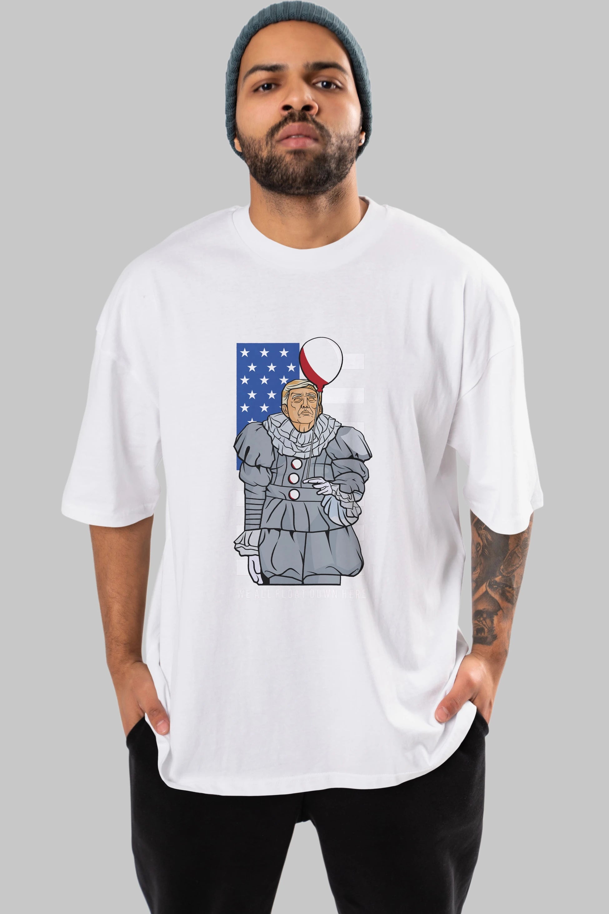 It Trump Ön Baskılı Oversize t-shirt Erkek Kadın Unisex %100 Pamuk tişort