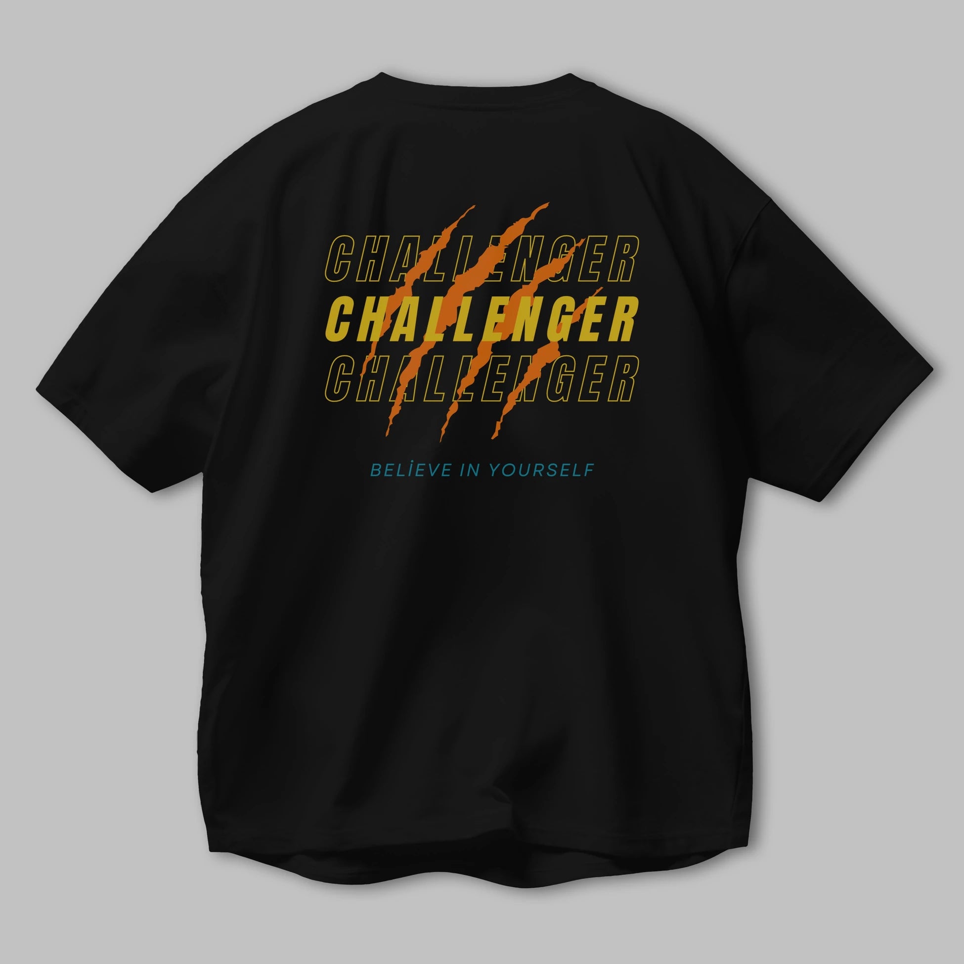 Challenger Yazılı Arka Baskılı Oversize t-shirt Erkek Kadın Unisex