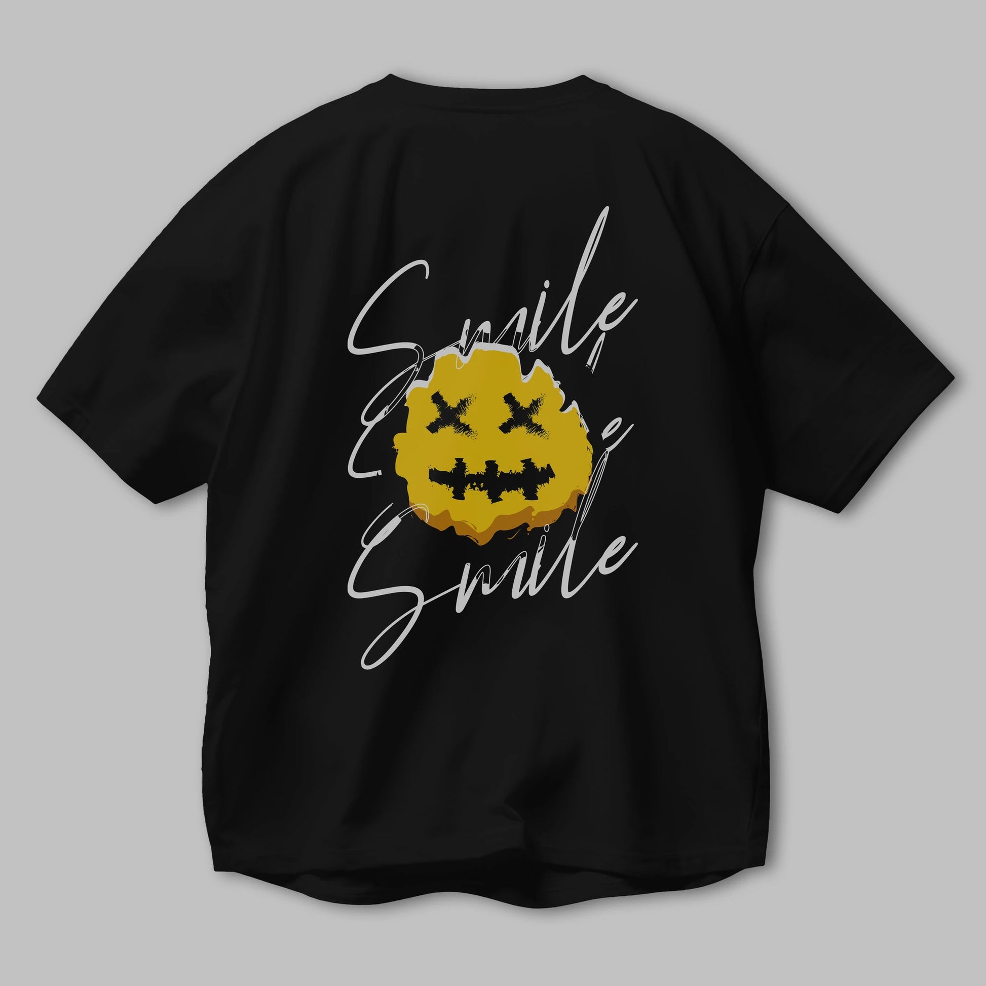 Smile Emoji Arka Baskılı Oversize t-shirt Erkek Kadın Unisex