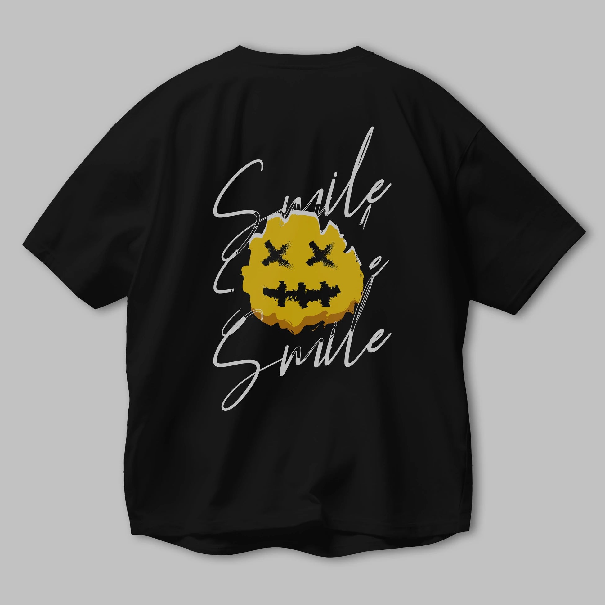 Smile Emoji Arka Baskılı Oversize t-shirt Erkek Kadın Unisex