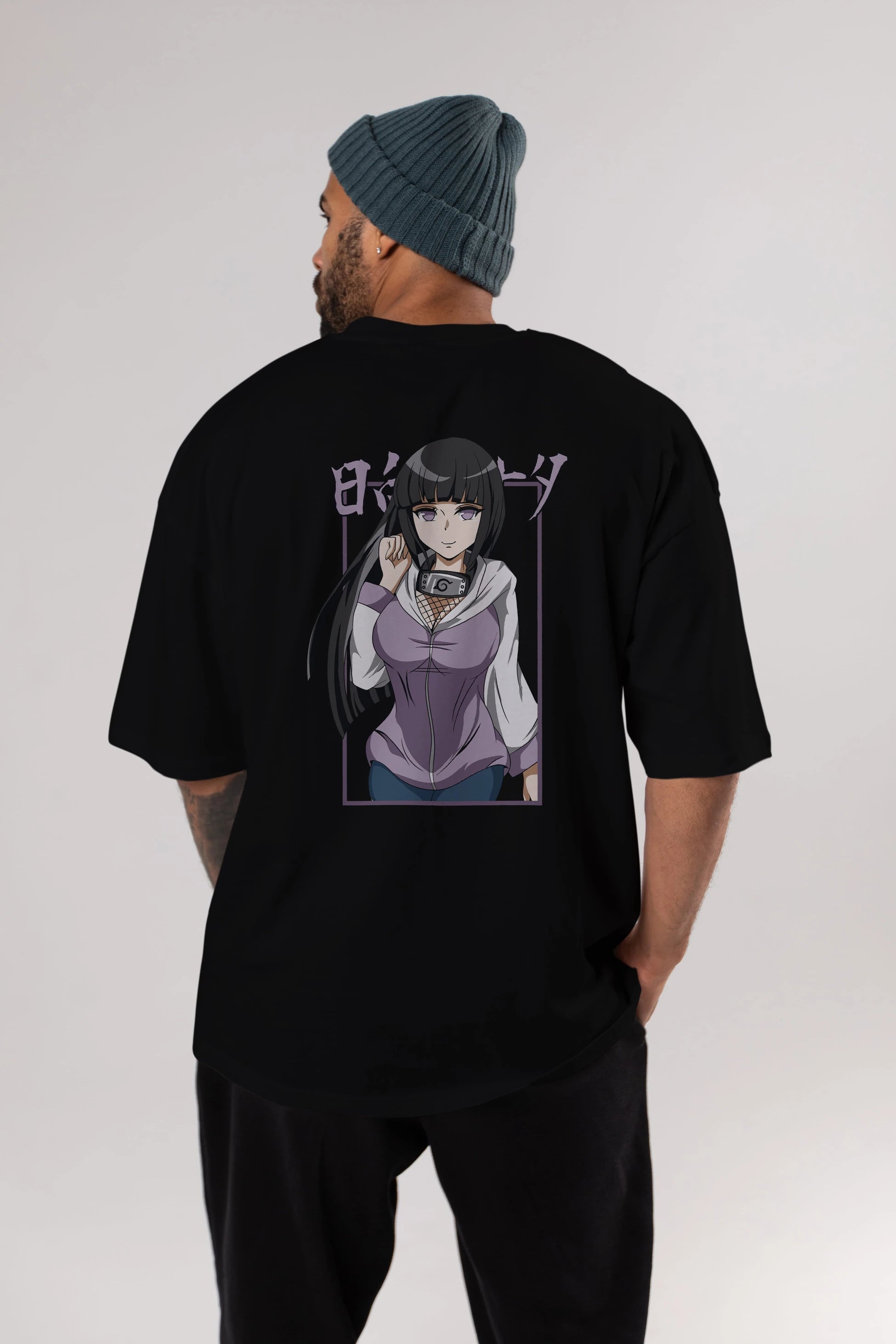 Hinata NARUTO Anime Arka Baskılı Oversize t-shirt Erkek Kadın Unisex