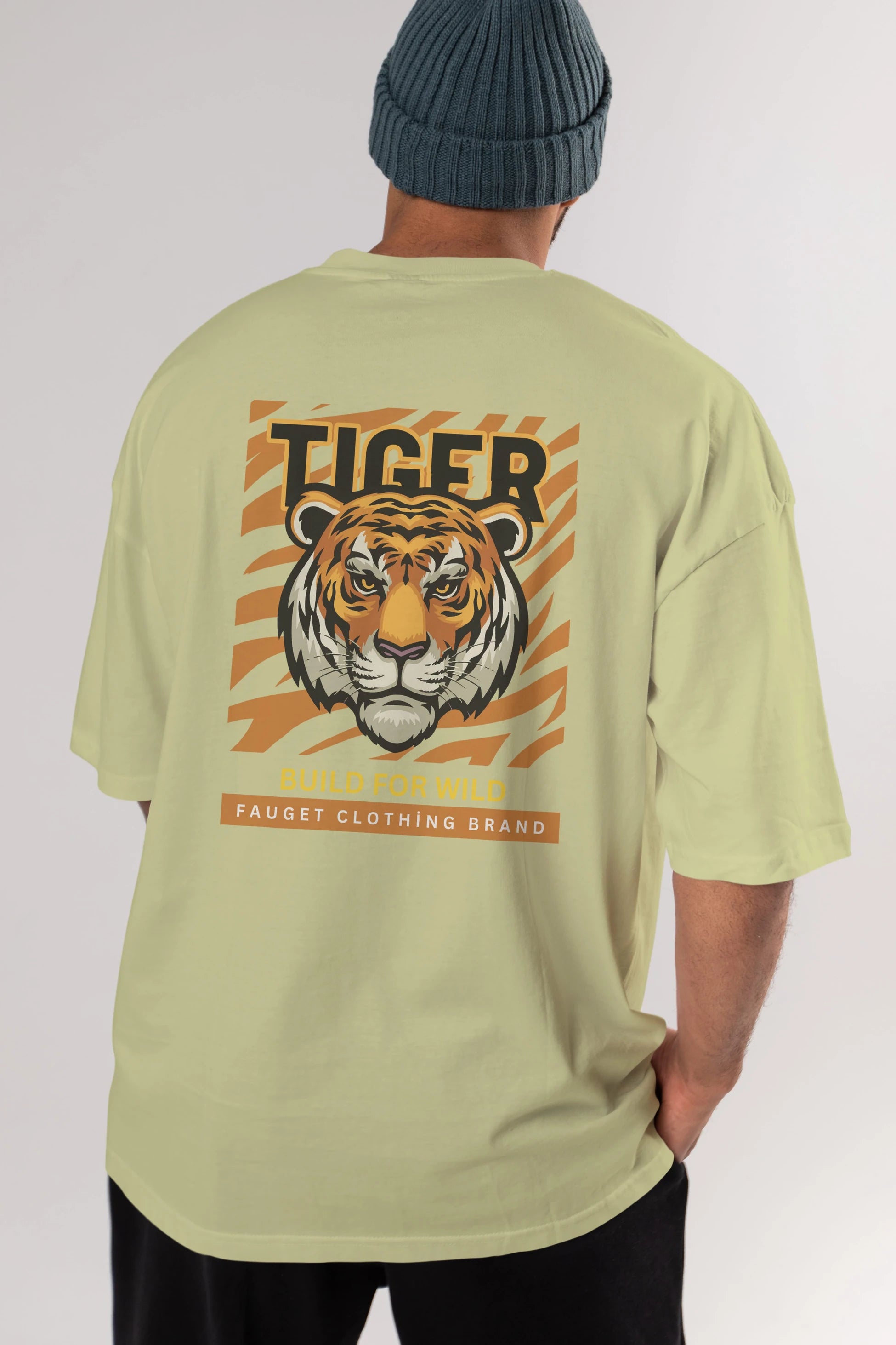Tiger Arka Baskılı Oversize t-shirt Erkek Kadın Unisex