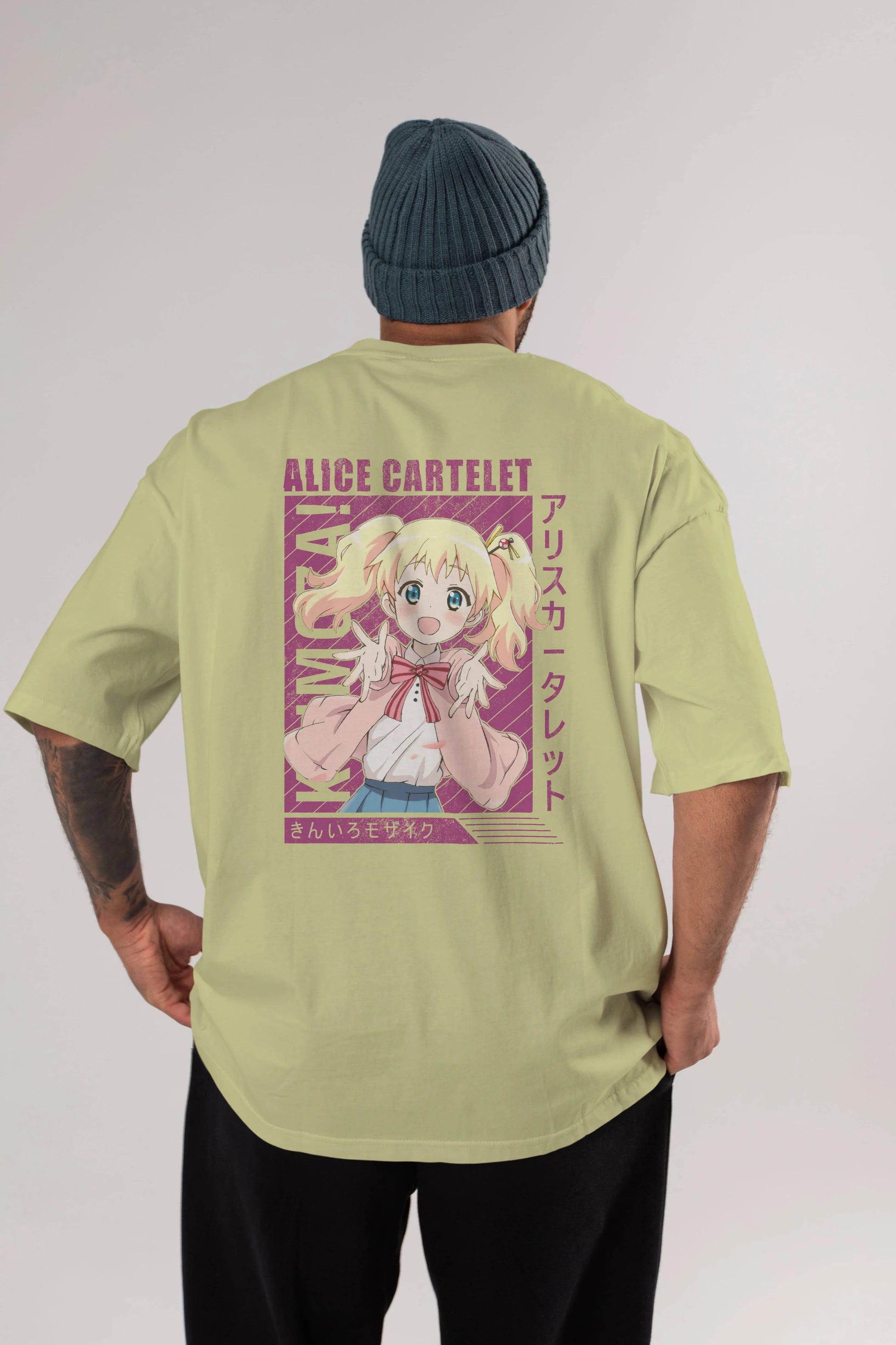 Alice Cartelet 12 Anime Arka Baskılı Oversize t-shirt Erkek Kadın Unisex