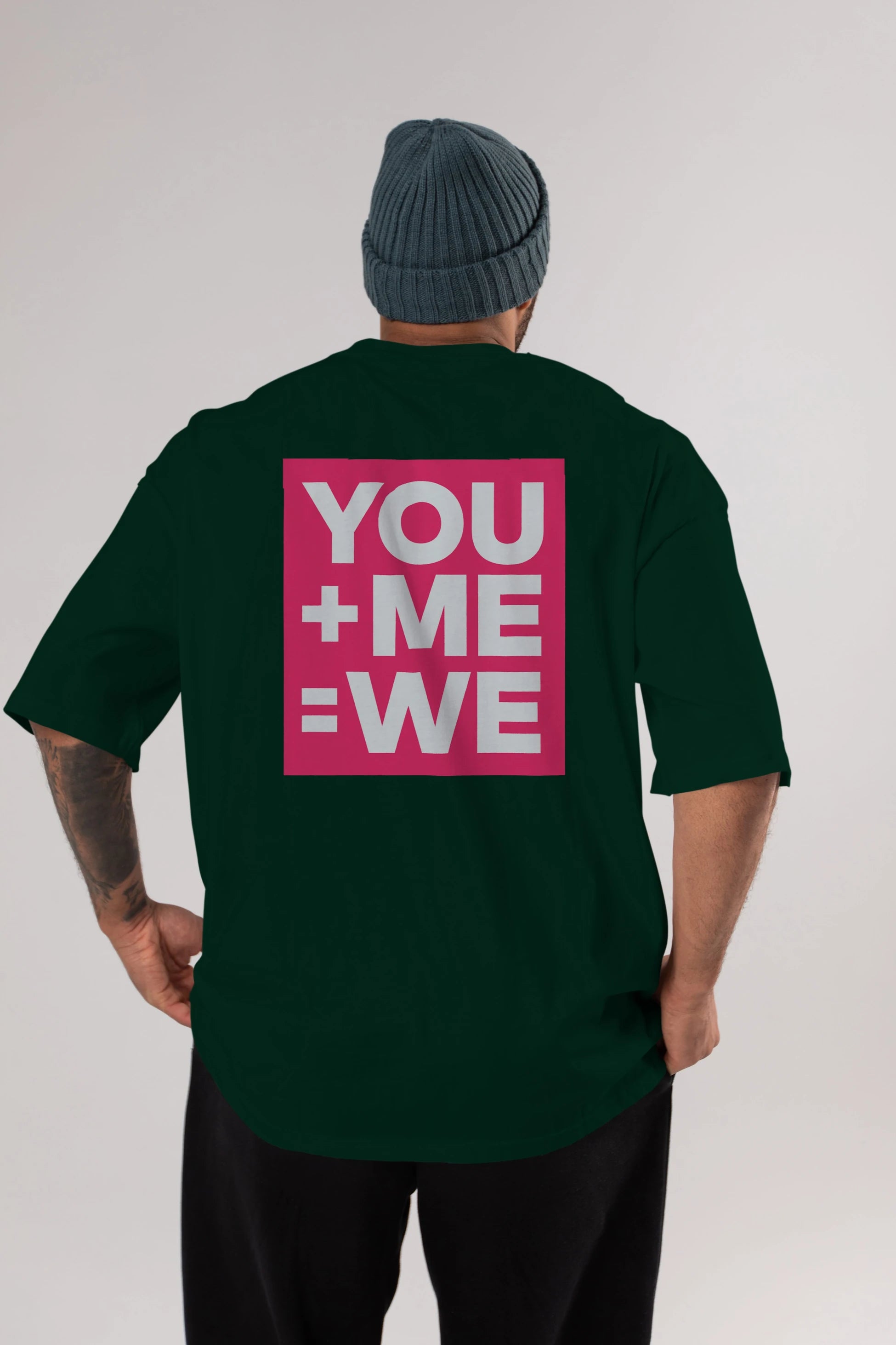 You Me We Yazılı Arka Baskılı Oversize t-shirt Erkek Kadın Unisex