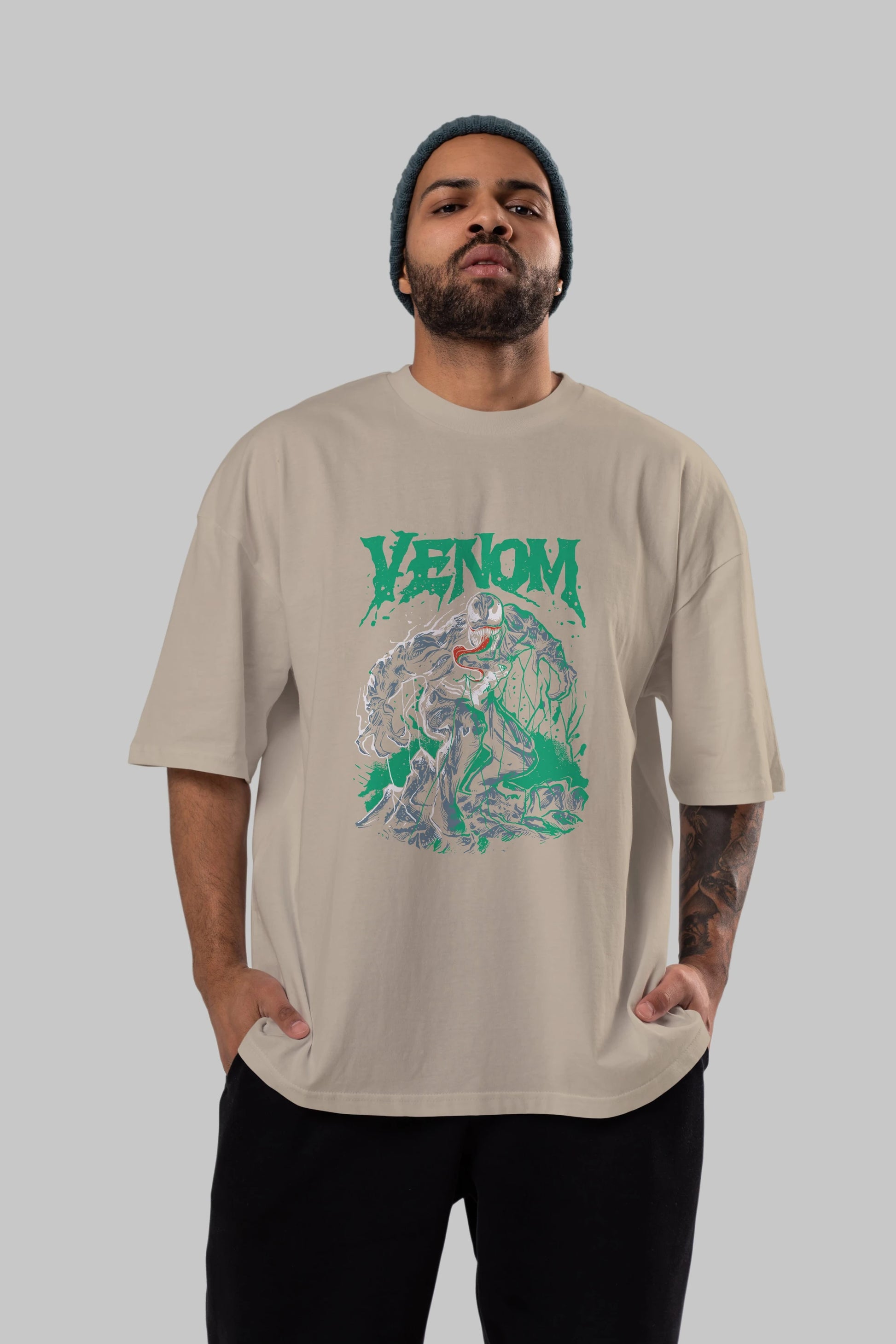 Venom (3) Ön Baskılı Oversize t-shirt Erkek Kadın Unisex %100 Pamuk Bisiklet Yaka tişort