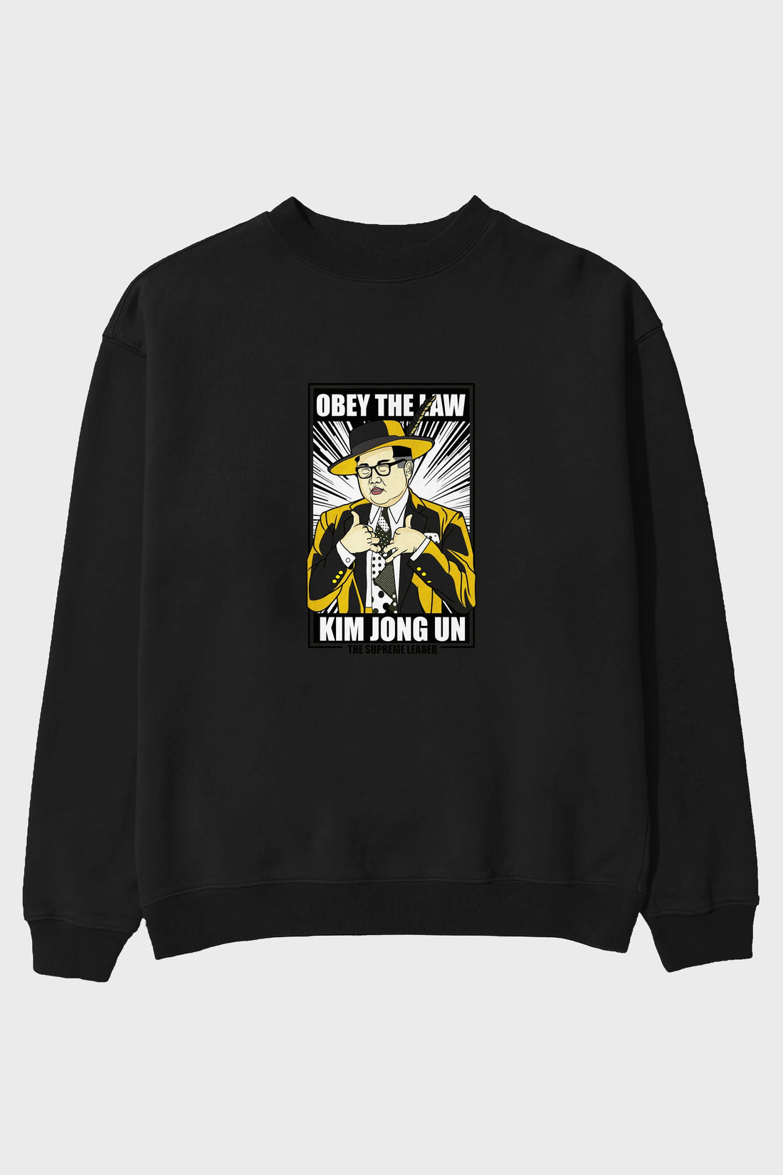 The Mask Jong Un Ön Baskılı Oversize Sweatshirt Erkek Kadın Unisex