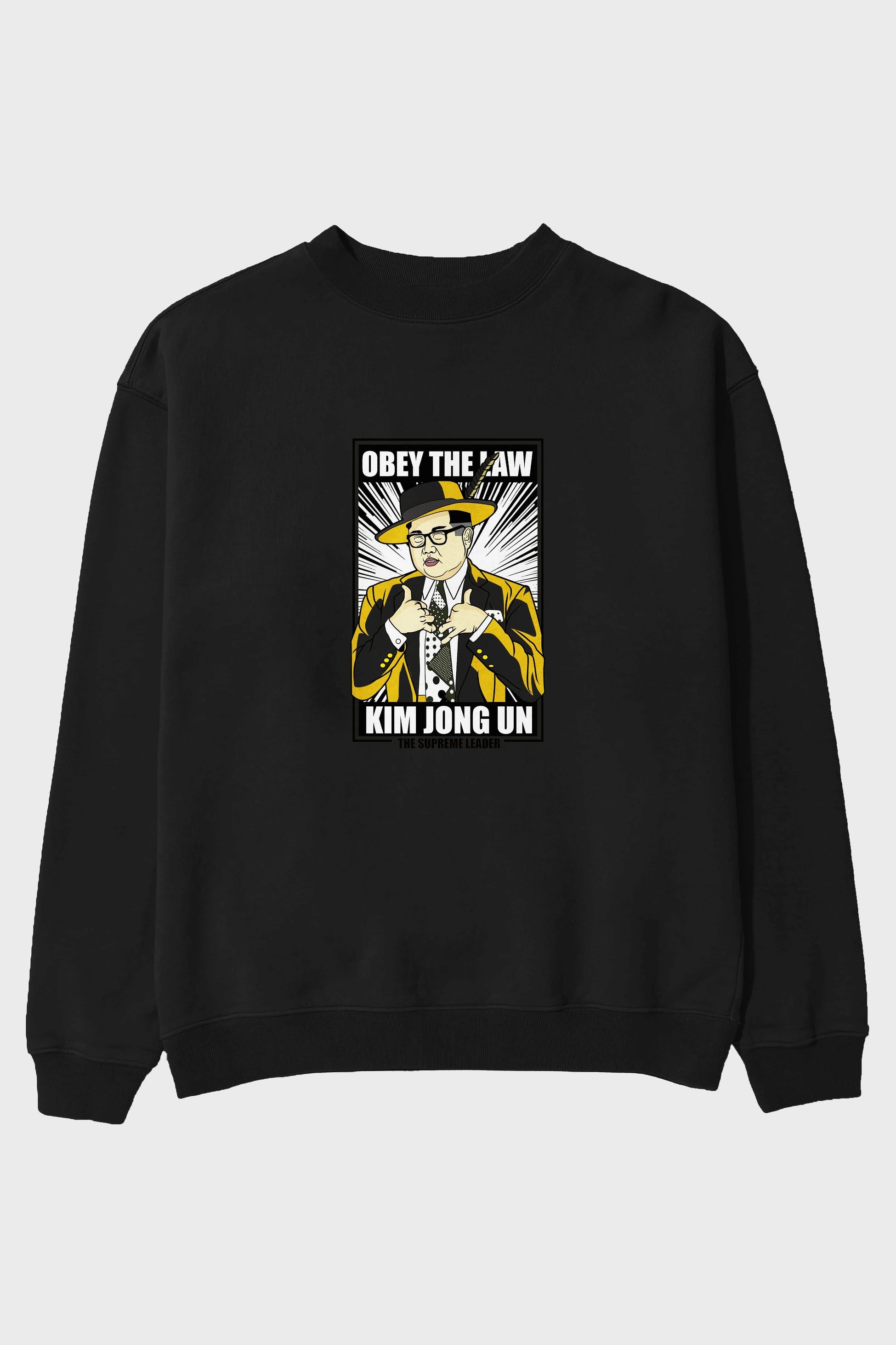 The Mask Jong Un Ön Baskılı Oversize Sweatshirt Erkek Kadın Unisex