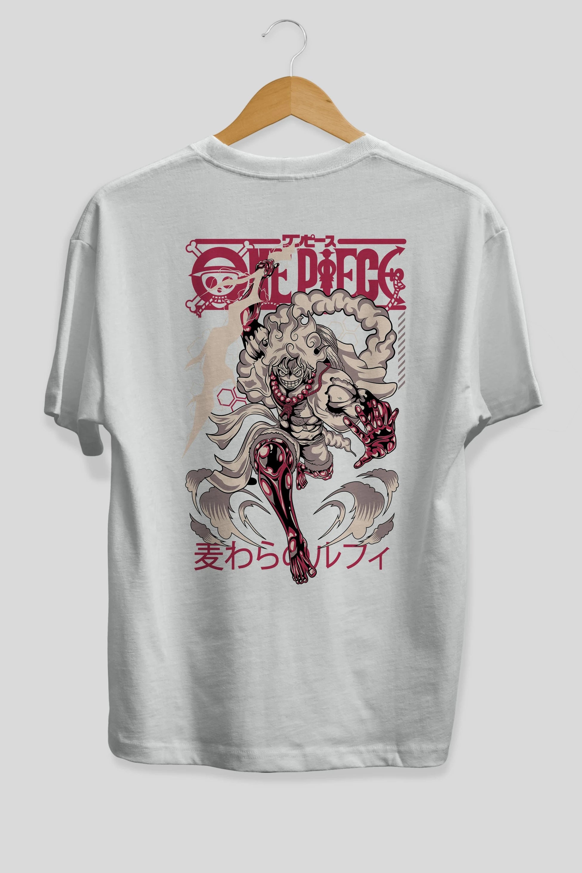 MONKEY D. LUFF-ONE PIECE 1 Anime Arka Baskılı Oversize t-shirt Erkek Kadın Unisex