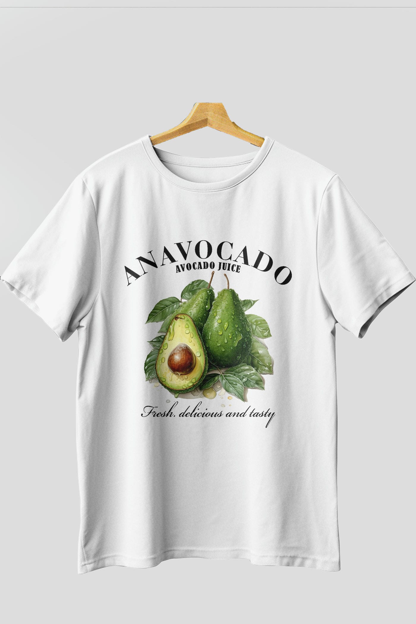 Avocado Avokado Ön Baskılı Oversize t-shirt Erkek Kadın Pamuk Bisiklet Yaka tişort