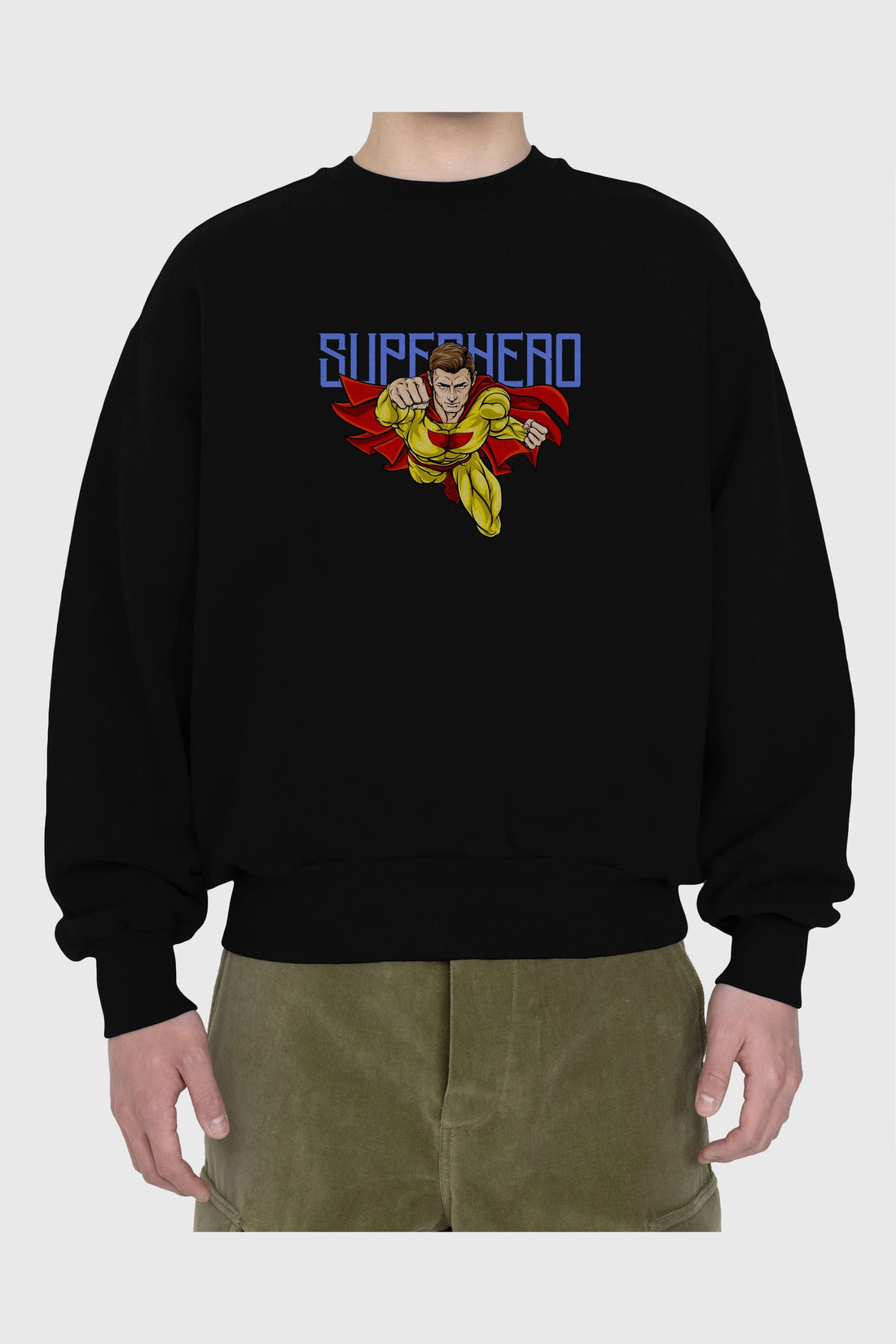Super Hero Ön Baskılı Oversize Sweatshirt Erkek Kadın Unisex
