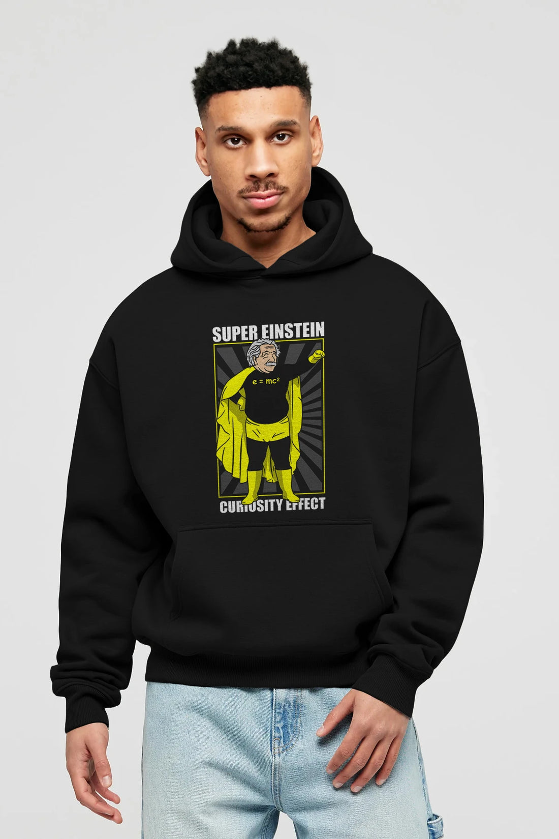 Super Einsten Ön Baskılı Hoodie Oversize Kapüşonlu Sweatshirt Erkek Kadın Unisex