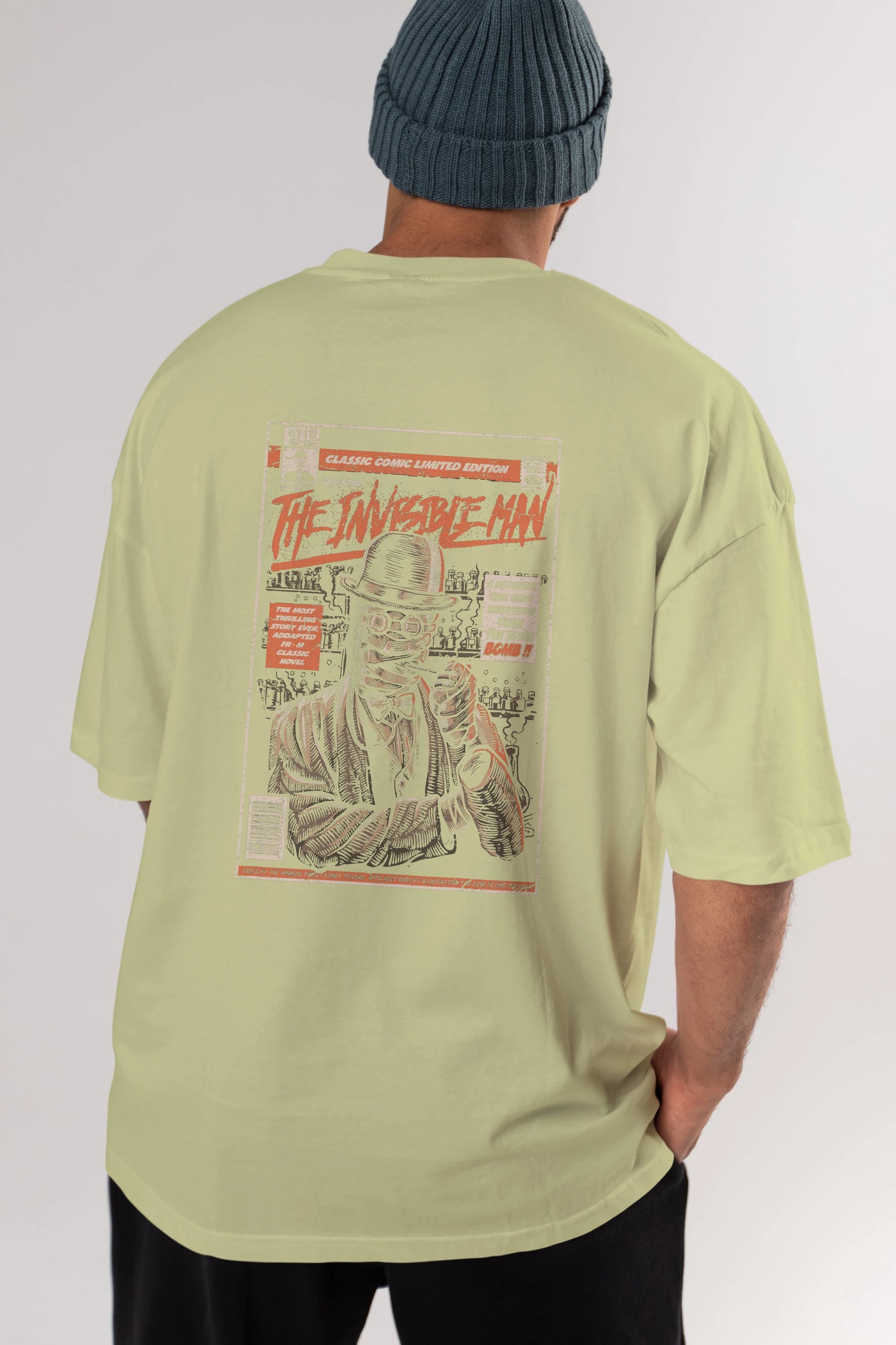 The Invisible Man Arka Baskılı Oversize t-shirt Erkek Kadın Unisex %100 Pamuk