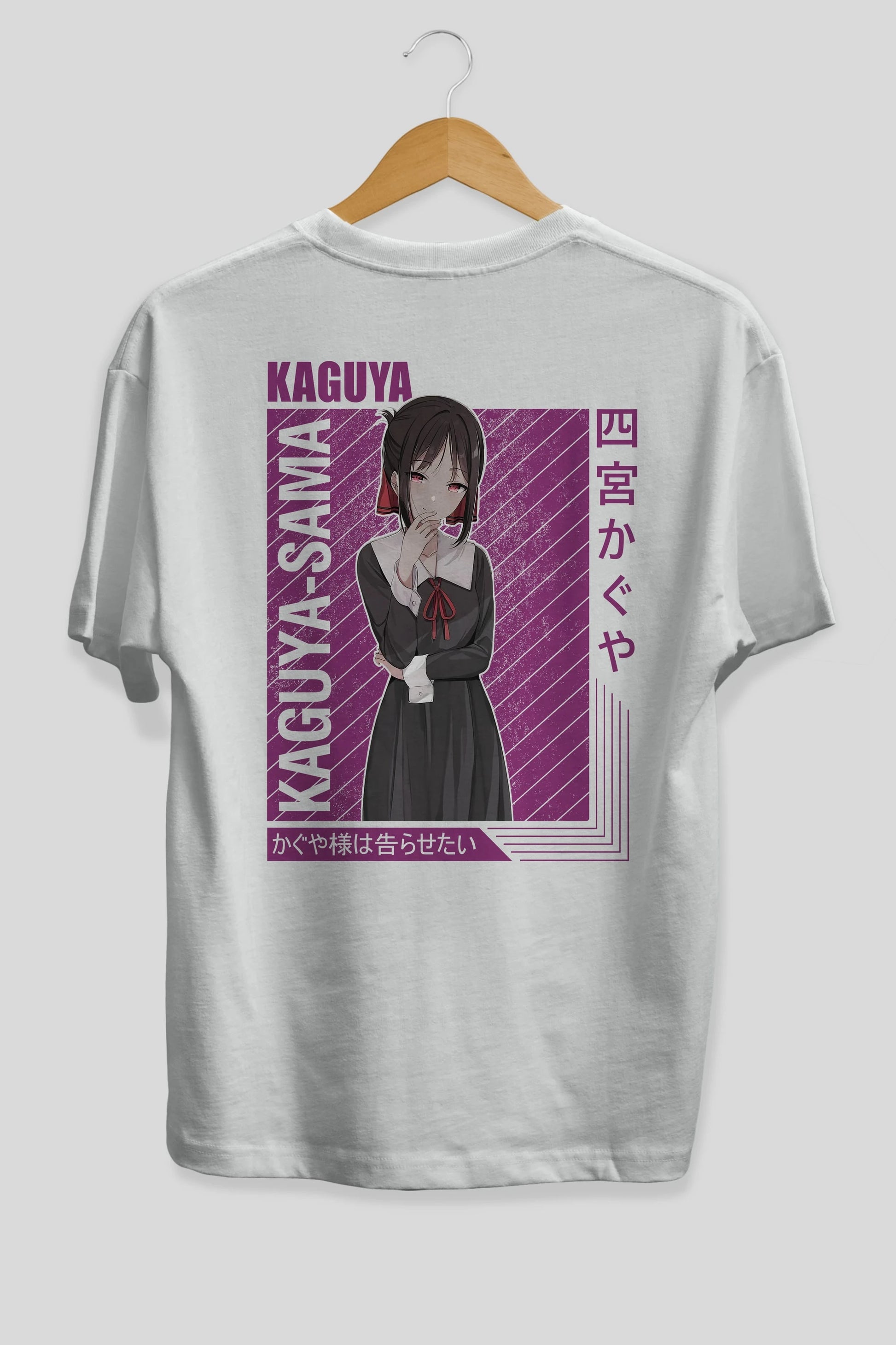 Kaguya Shinomiya 4 1 Anime Arka Baskılı Oversize t-shirt Erkek Kadın Unisex