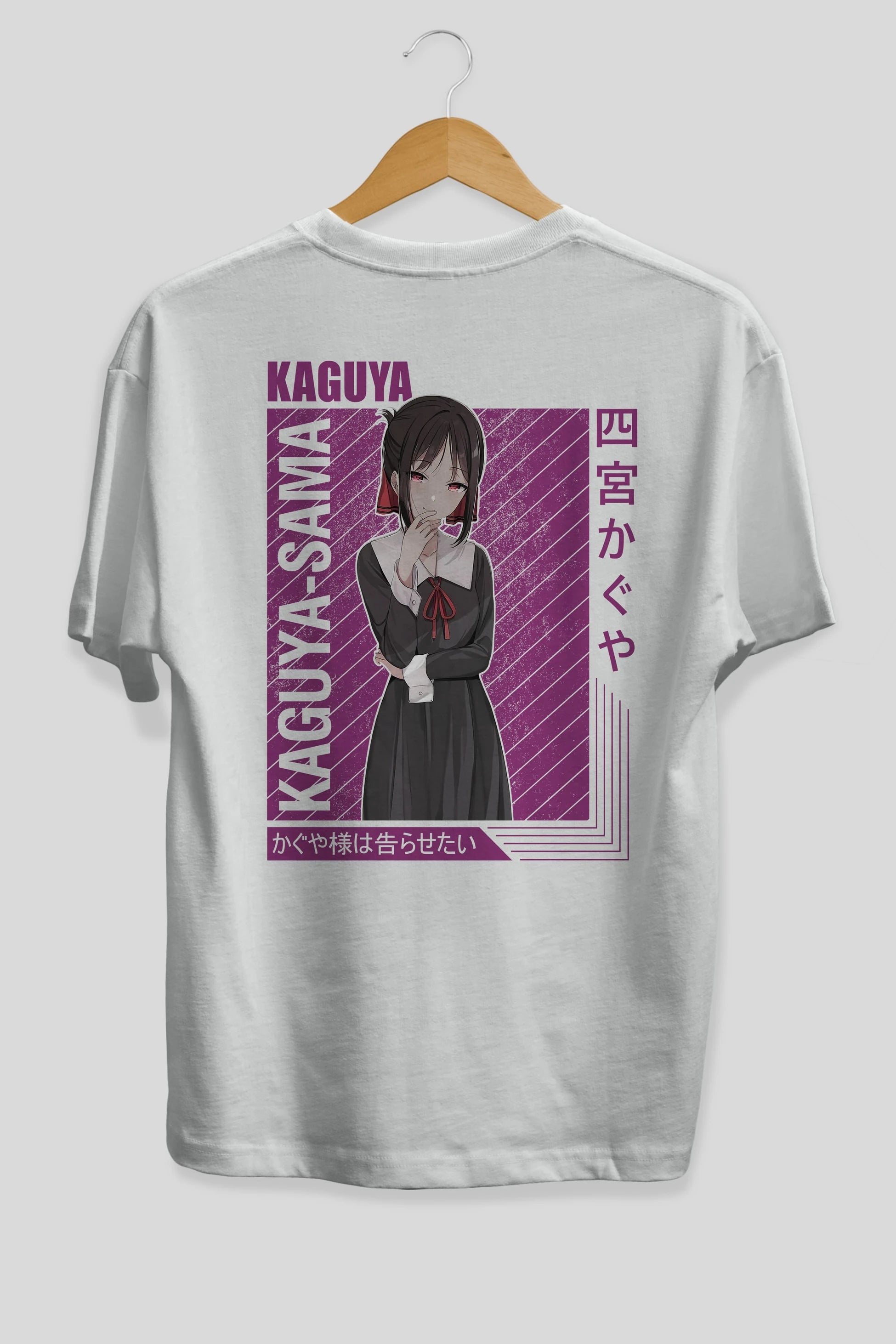 Kaguya Shinomiya 4 1 Anime Arka Baskılı Oversize t-shirt Erkek Kadın Unisex