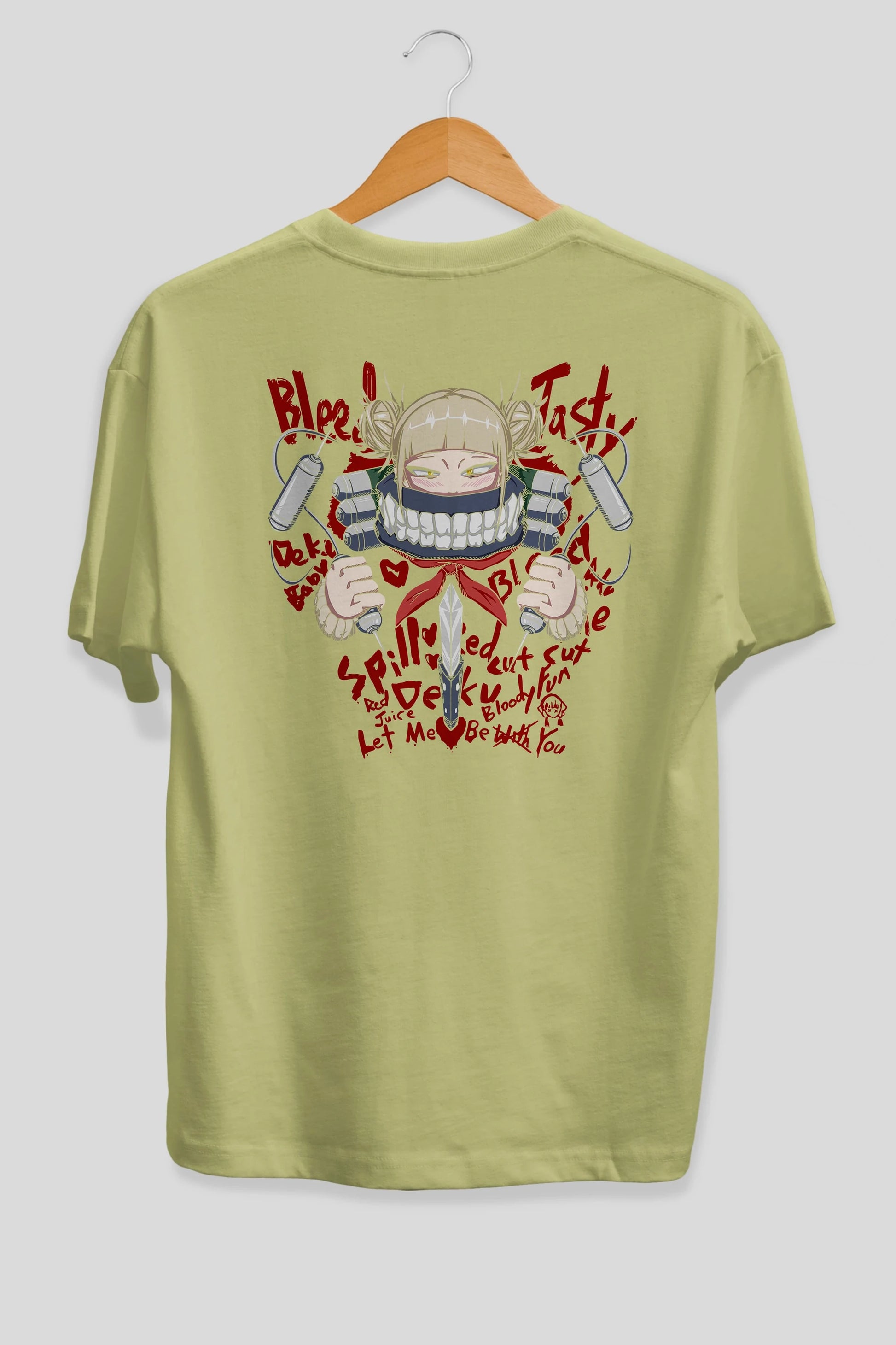 Himiko Toga 1 Anime Arka Baskılı Oversize t-shirt Erkek Kadın Unisex