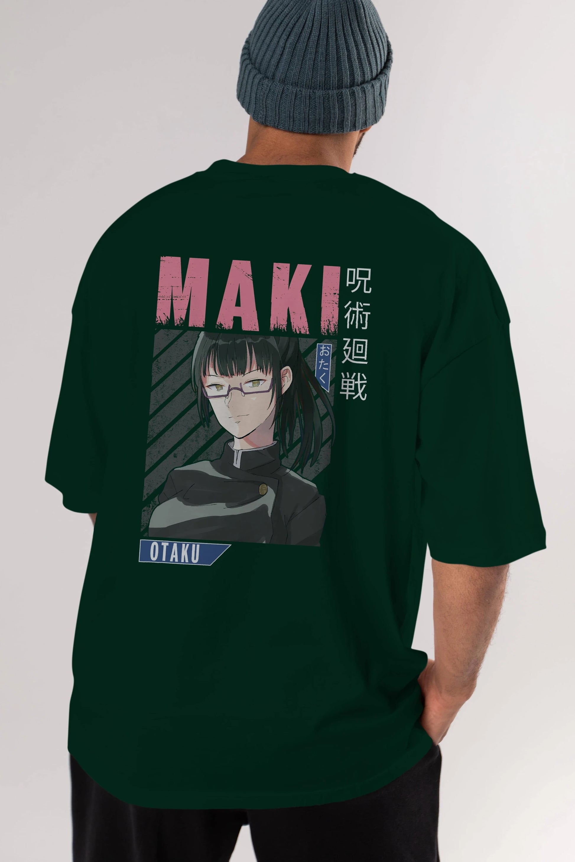 Maki Zenin CHAINSAWMAN 1 Anime Arka Baskılı Oversize t-shirt Erkek Kadın Unisex