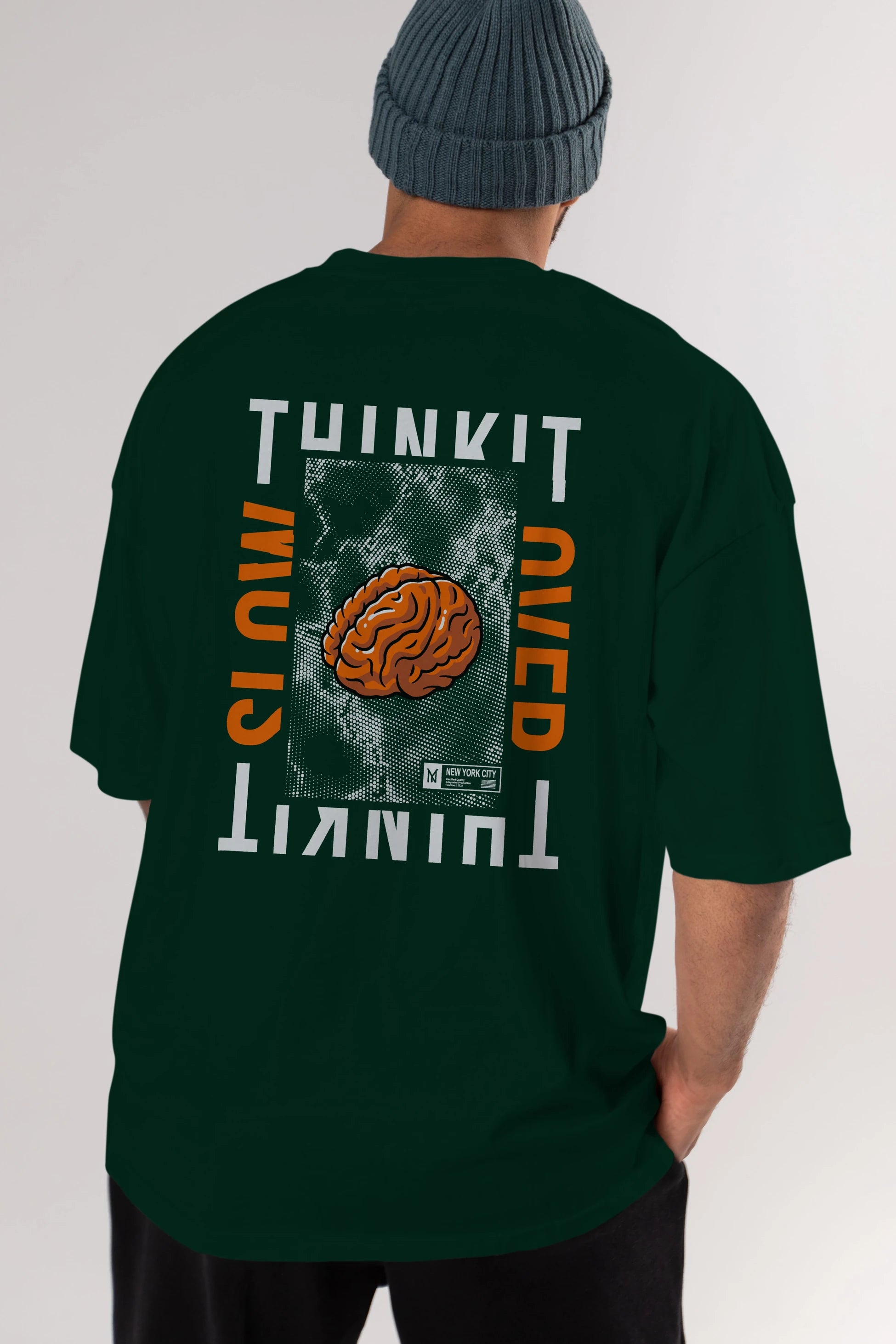 Think it Arka Baskılı Oversize t-shirt Erkek Kadın Unisex