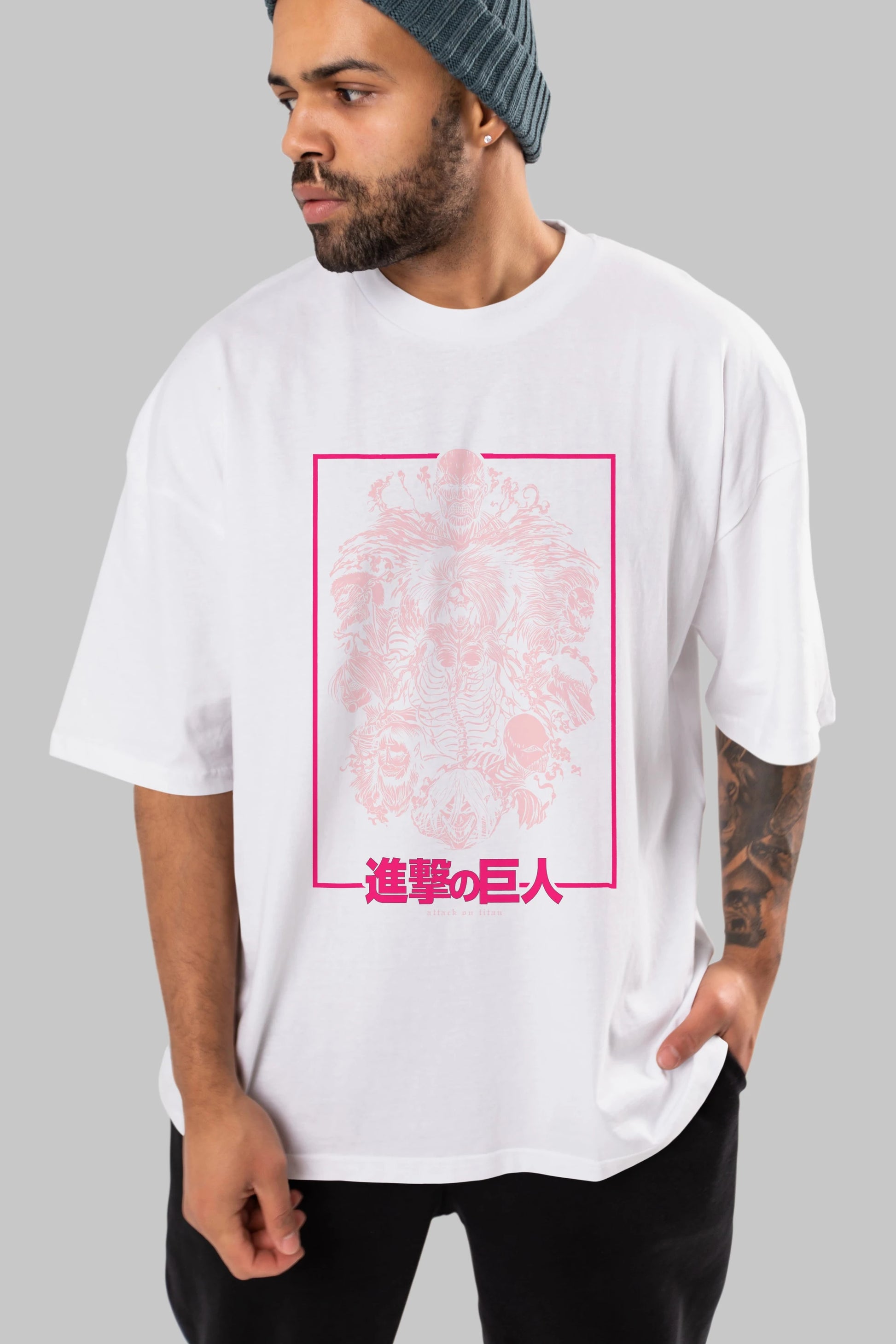 ATTACK ON TITANS Anime Ön Baskılı Oversize t-shirt %100 pamuk Erkek Kadın Unisex