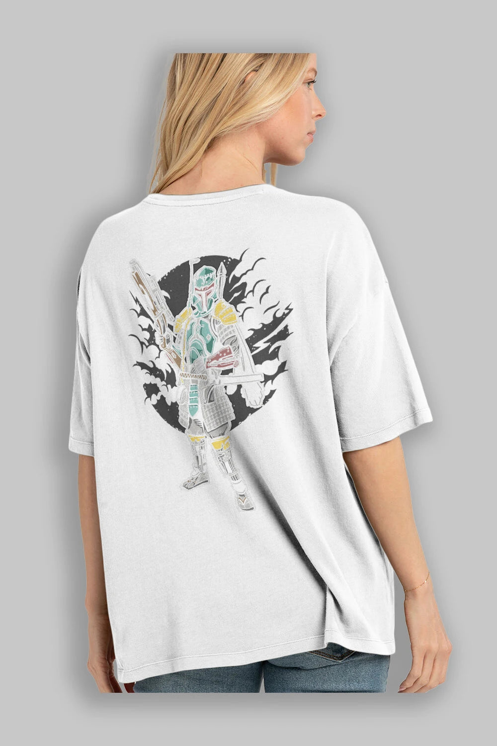 Ronin Hunter Arka Baskılı Oversize t-shirt Erkek Kadın Unisex %100 Pamuk