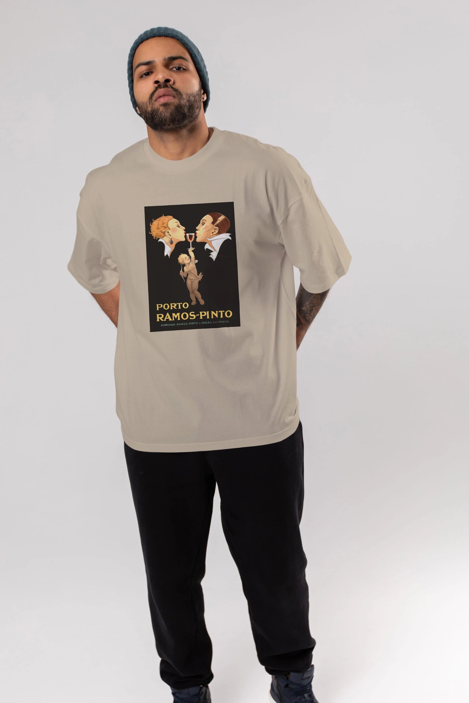 Porto Ramos Pinto Ön Baskılı Oversize t-shirt Erkek Kadın Unisex %100 Pamuk Bisiklet Yaka tişort