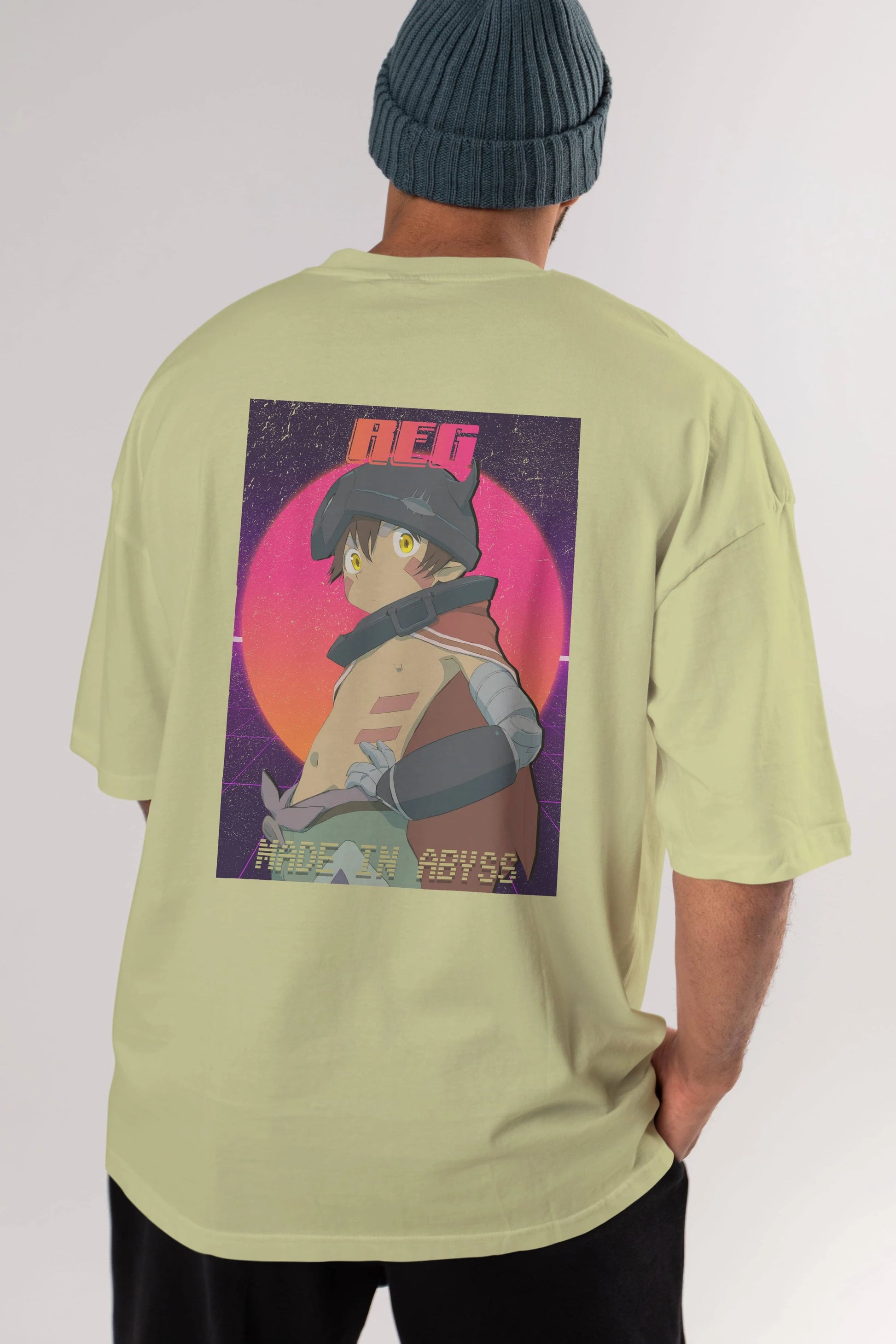 Reg 7 Anime Arka Baskılı Oversize t-shirt Erkek Kadın Unisex